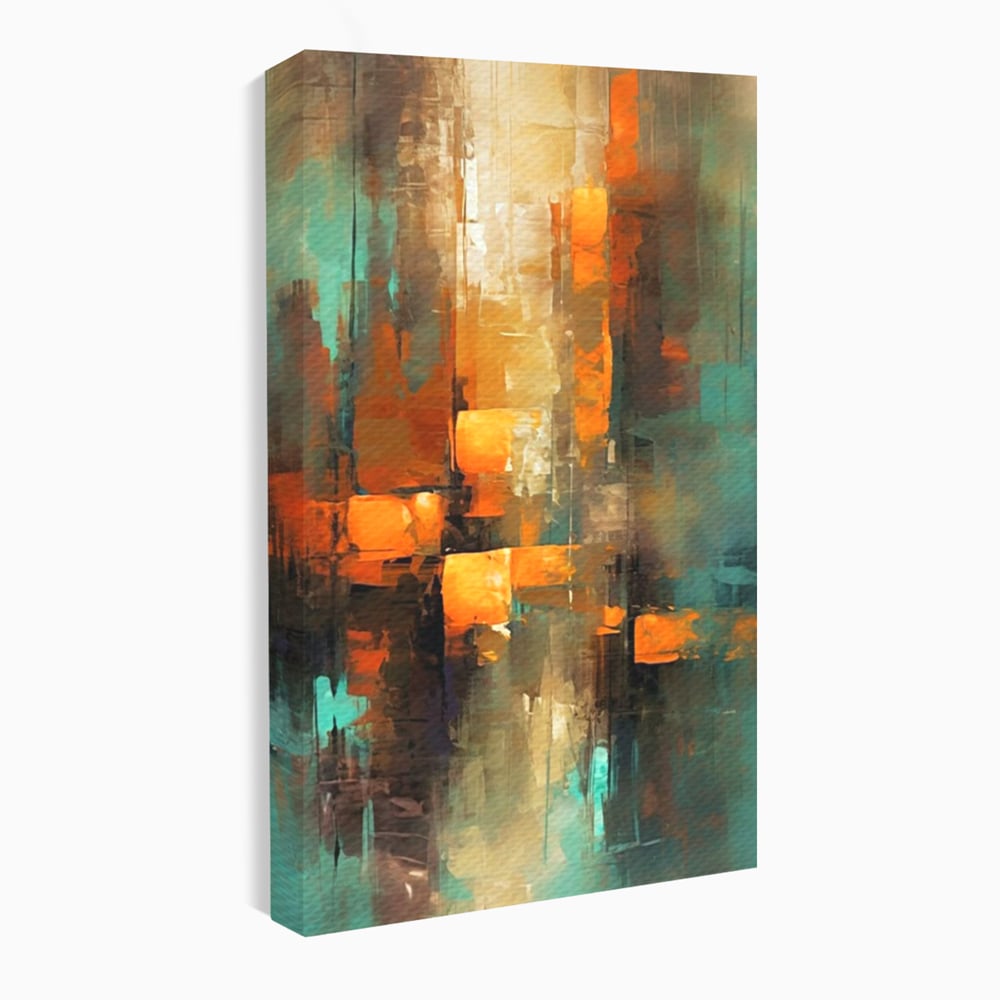 Tablou Canvas Premium, LuxCanva® C1316, Fragmente de Amurg, Culori, Abstract, Dinamism, Modern, Portocaliu, Lumina, Soare, Feerie, Poveste, Cer, Arhitectural, Ziduri, Birou, Living, Dormitor