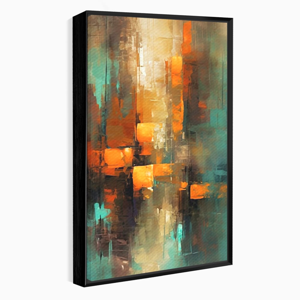 Tablou Canvas Premium, LuxCanva® C1316, Fragmente de Amurg, Culori, Abstract, Dinamism, Modern, Portocaliu, Lumina, Soare, Feerie, Poveste, Cer, Arhitectural, Ziduri, Birou, Living, Dormitor
