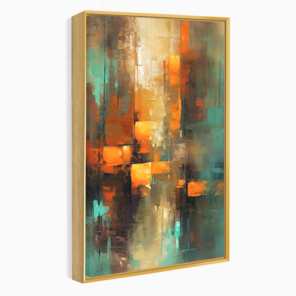 Tablou Canvas Premium, LuxCanva® C1316, Fragmente de Amurg, Culori, Abstract, Dinamism, Modern, Portocaliu, Lumina, Soare, Feerie, Poveste, Cer, Arhitectural, Ziduri, Birou, Living, Dormitor