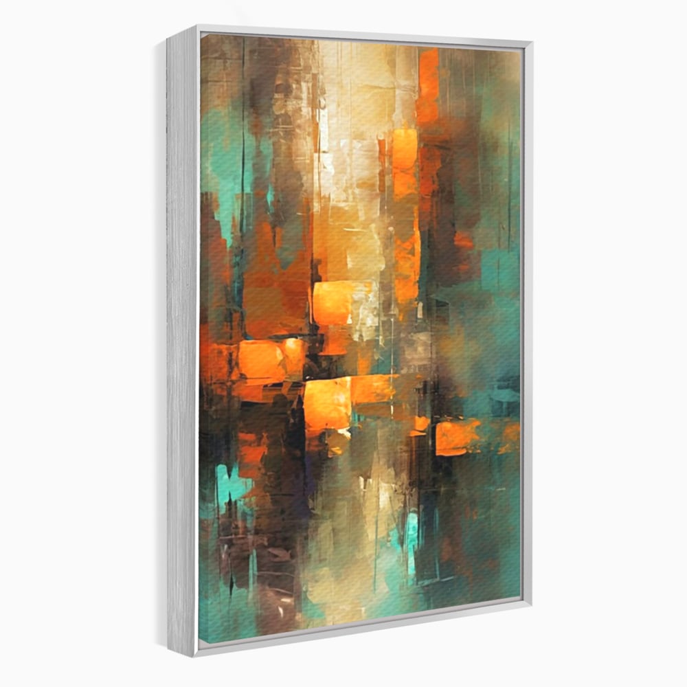 Tablou Canvas Premium, LuxCanva® C1316, Fragmente de Amurg, Culori, Abstract, Dinamism, Modern, Portocaliu, Lumina, Soare, Feerie, Poveste, Cer, Arhitectural, Ziduri, Birou, Living, Dormitor