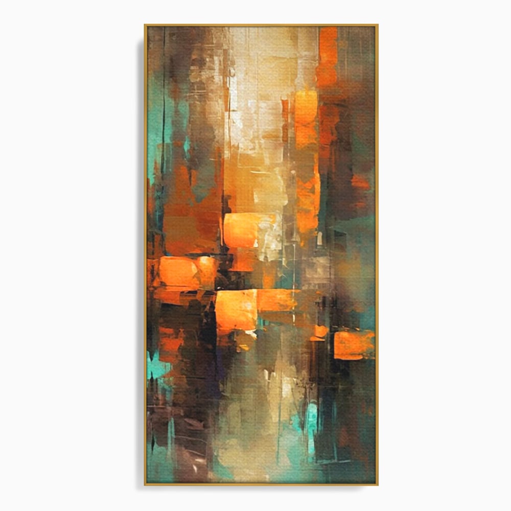Tablou Canvas Premium, LuxCanva® C1316, Fragmente de Amurg, Culori, Abstract, Dinamism, Modern, Portocaliu, Lumina, Soare, Feerie, Poveste, Cer, Arhitectural, Ziduri, Birou, Living, Dormitor