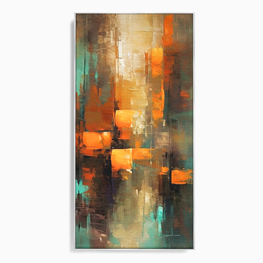 Tablou Canvas Premium, LuxCanva® C1316, Fragmente de Amurg, Culori, Abstract, Dinamism, Modern, Portocaliu, Lumina, Soare, Feerie, Poveste, Cer, Arhitectural, Ziduri, Birou, Living, Dormitor