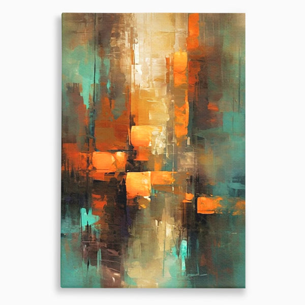 Tablou Canvas Premium, LuxCanva® C1316, Fragmente de Amurg, Culori, Abstract, Dinamism, Modern, Portocaliu, Lumina, Soare, Feerie, Poveste, Cer, Arhitectural, Ziduri, Birou, Living, Dormitor