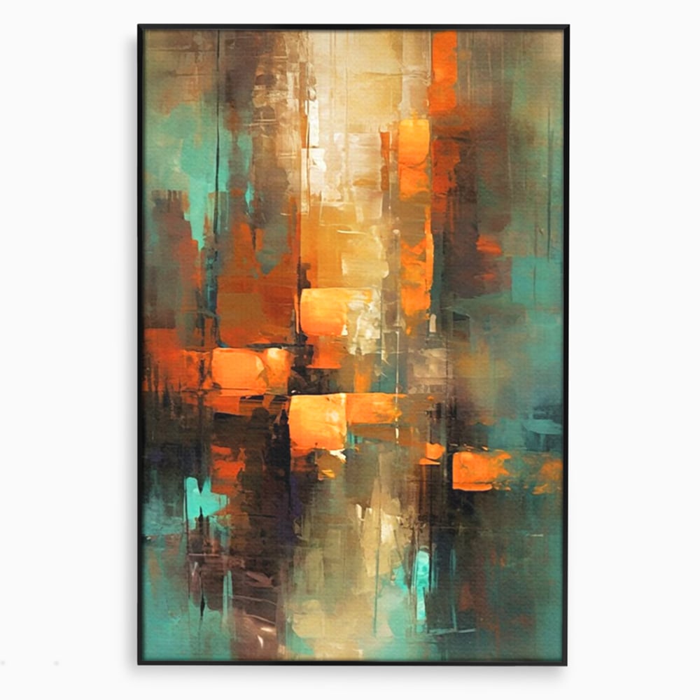 Tablou Canvas Premium, LuxCanva® C1316, Fragmente de Amurg, Culori, Abstract, Dinamism, Modern, Portocaliu, Lumina, Soare, Feerie, Poveste, Cer, Arhitectural, Ziduri, Birou, Living, Dormitor