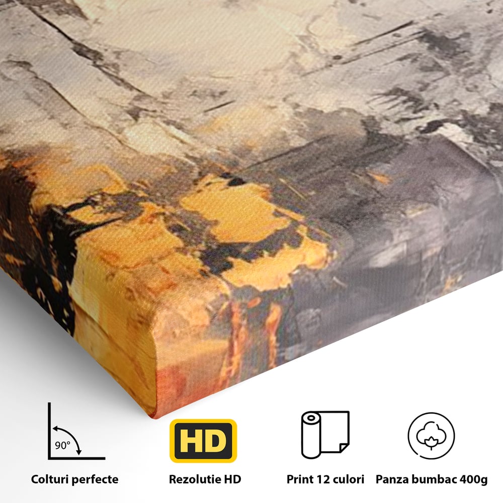 Tablou Canvas Premium, LuxCanva® C1317, Hotarul Nevazut, Culori, Abstract, Dinamism, Modern, Portocaliu, Ecou, Soare, Timp, Poveste, Cer, Arhitectural, Idei, Dorinta, Birou, Living, Dormitor