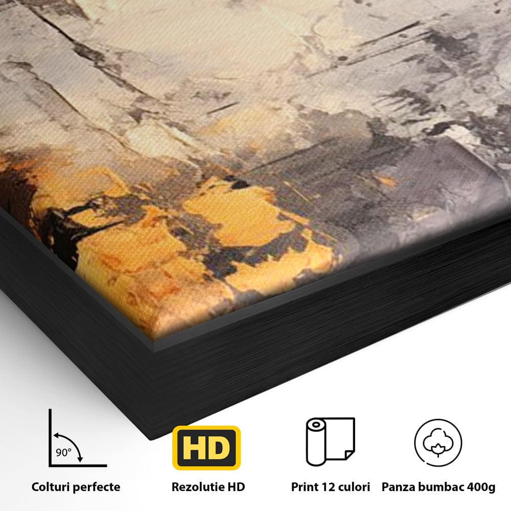 Tablou Canvas Premium, LuxCanva® C1317, Hotarul Nevazut, Culori, Abstract, Dinamism, Modern, Portocaliu, Ecou, Soare, Timp, Poveste, Cer, Arhitectural, Idei, Dorinta, Birou, Living, Dormitor