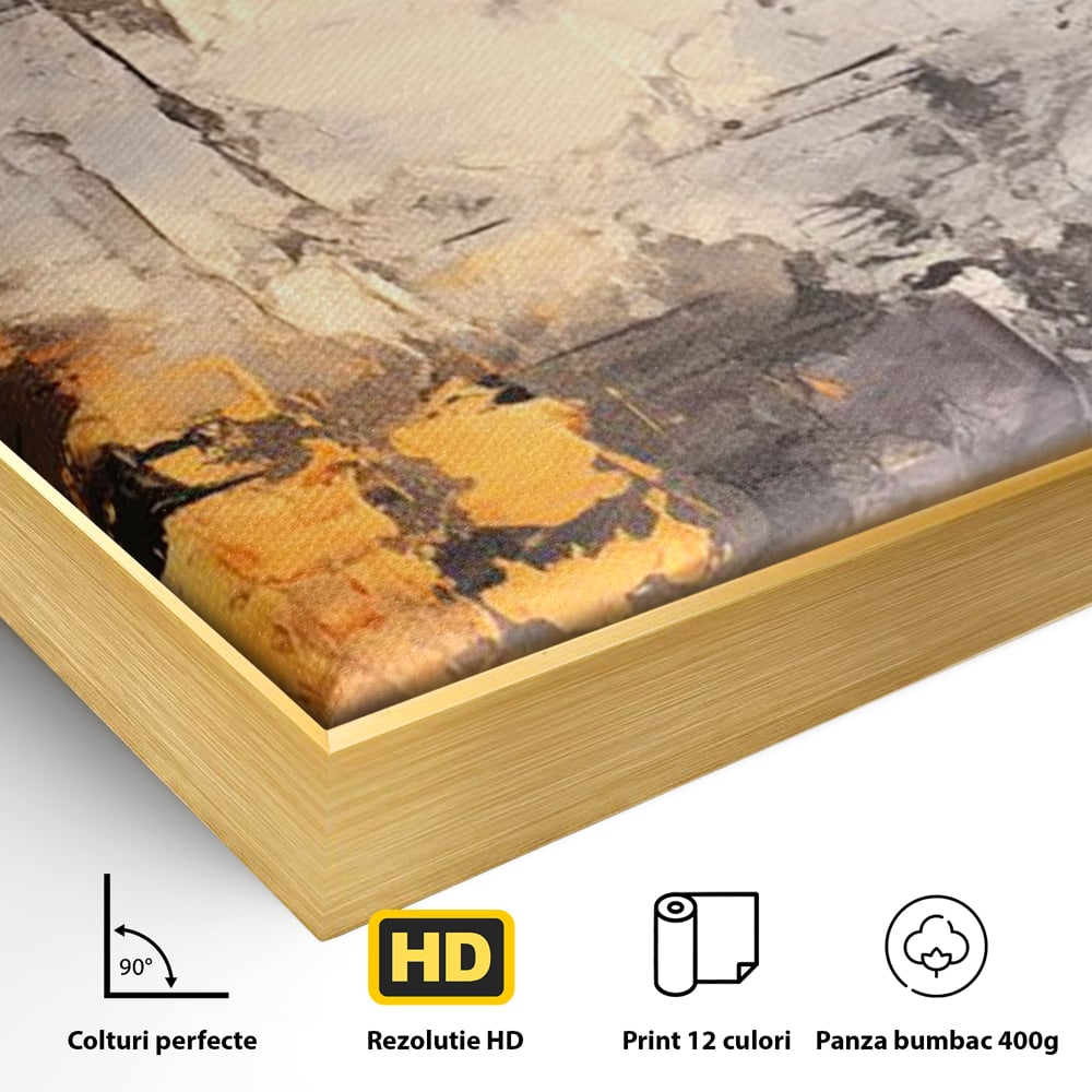 Tablou Canvas Premium, LuxCanva® C1317, Hotarul Nevazut, Culori, Abstract, Dinamism, Modern, Portocaliu, Ecou, Soare, Timp, Poveste, Cer, Arhitectural, Idei, Dorinta, Birou, Living, Dormitor