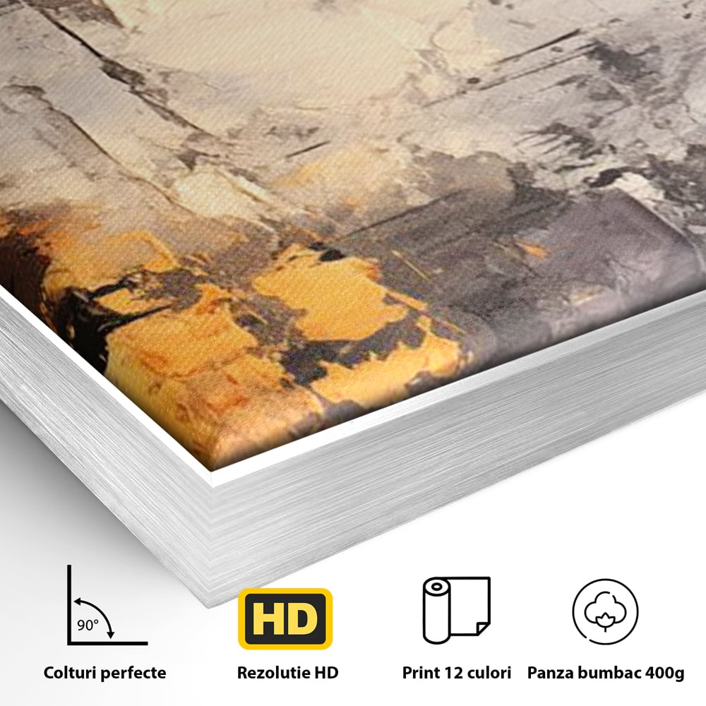 Tablou Canvas Premium, LuxCanva® C1317, Hotarul Nevazut, Culori, Abstract, Dinamism, Modern, Portocaliu, Ecou, Soare, Timp, Poveste, Cer, Arhitectural, Idei, Dorinta, Birou, Living, Dormitor