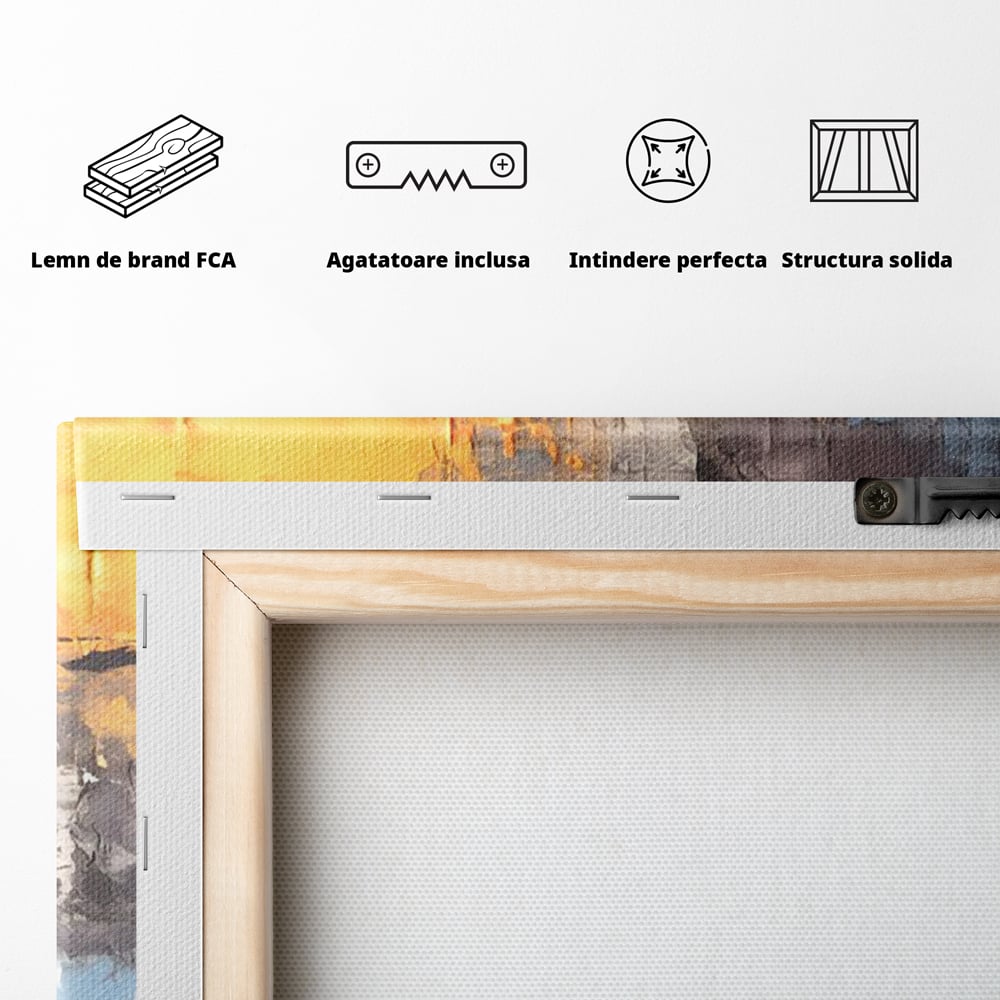 Tablou Canvas Premium, LuxCanva® C1317, Hotarul Nevazut, Culori, Abstract, Dinamism, Modern, Portocaliu, Ecou, Soare, Timp, Poveste, Cer, Arhitectural, Idei, Dorinta, Birou, Living, Dormitor
