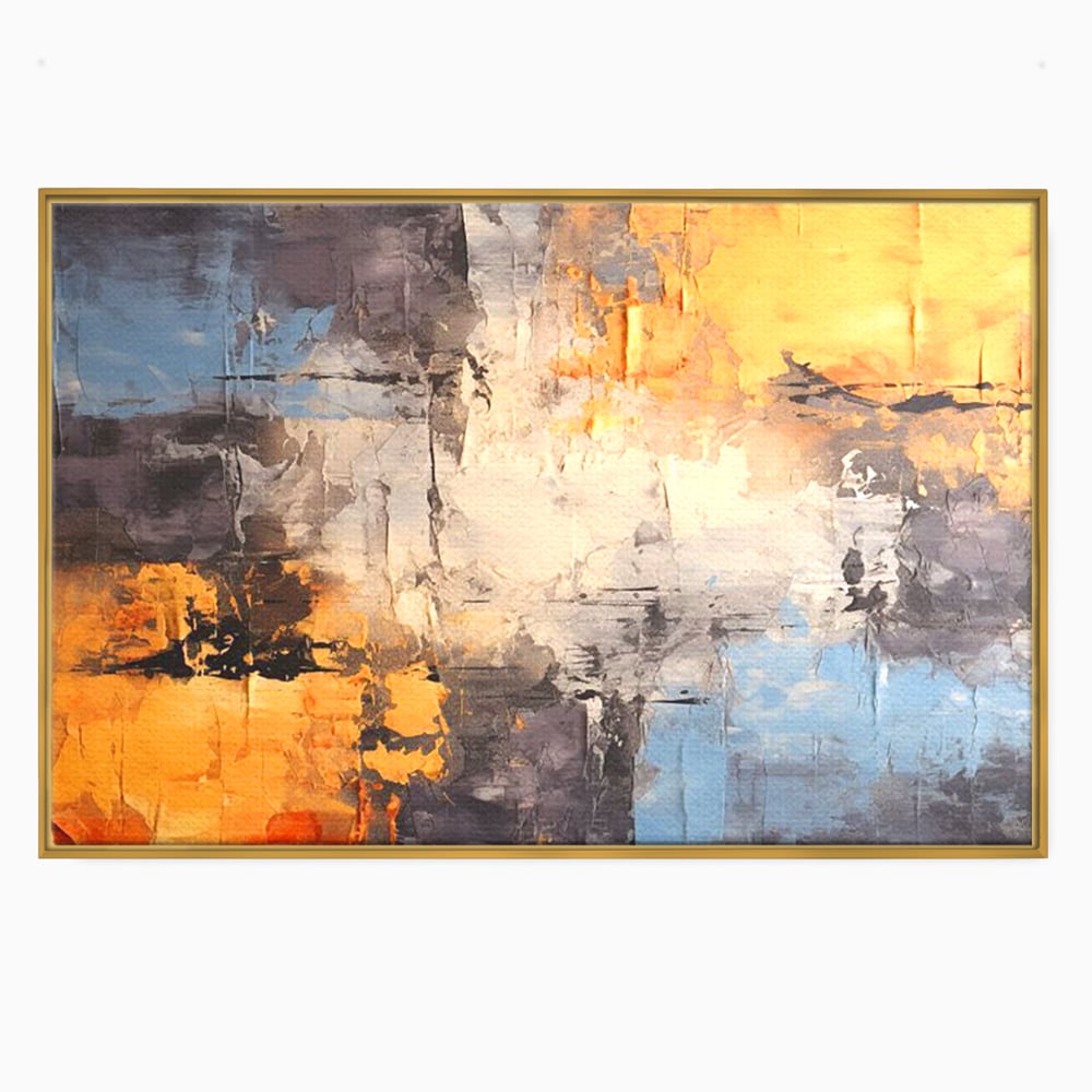 Tablou Canvas Premium, LuxCanva® C1317, Hotarul Nevazut, Culori, Abstract, Dinamism, Modern, Portocaliu, Ecou, Soare, Timp, Poveste, Cer, Arhitectural, Idei, Dorinta, Birou, Living, Dormitor