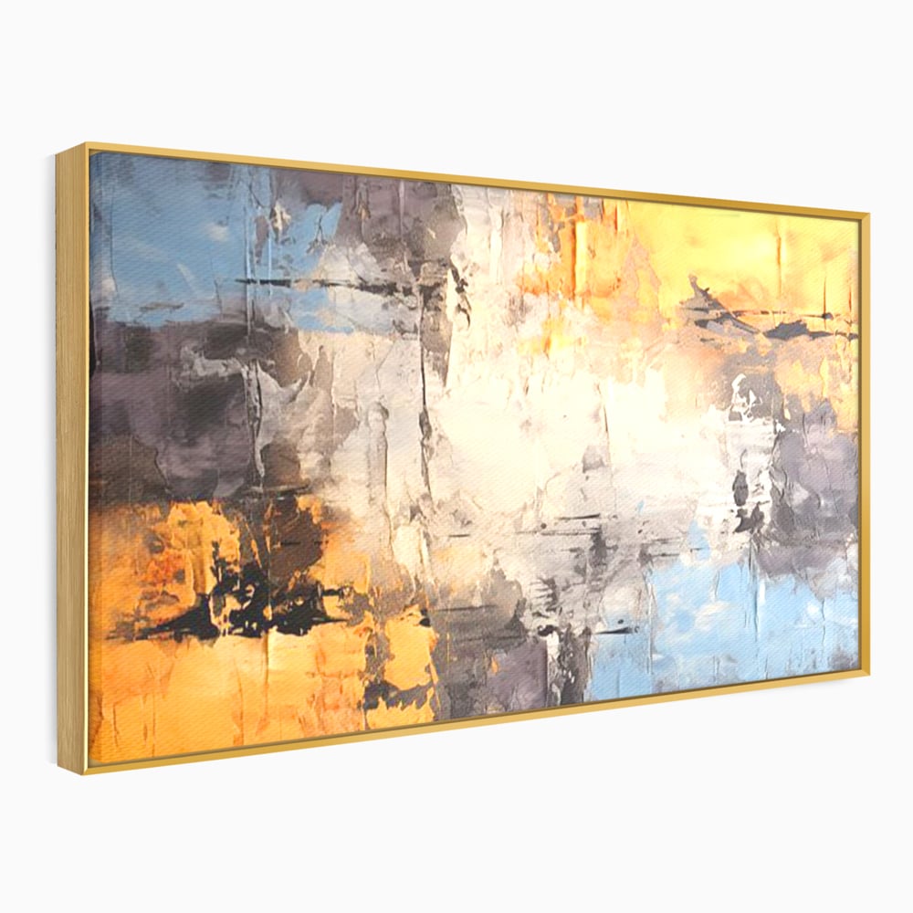 Tablou Canvas Premium, LuxCanva® C1317, Hotarul Nevazut, Culori, Abstract, Dinamism, Modern, Portocaliu, Ecou, Soare, Timp, Poveste, Cer, Arhitectural, Idei, Dorinta, Birou, Living, Dormitor