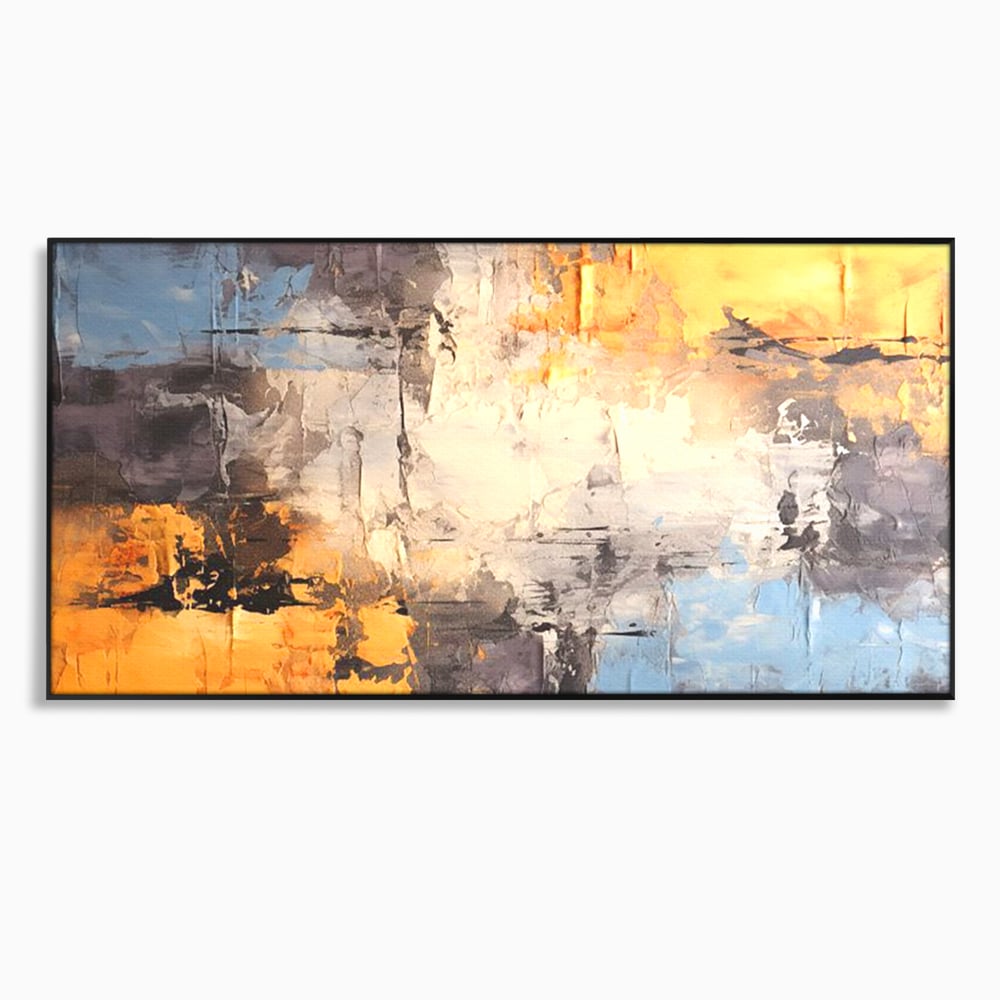 Tablou Canvas Premium, LuxCanva® C1317, Hotarul Nevazut, Culori, Abstract, Dinamism, Modern, Portocaliu, Ecou, Soare, Timp, Poveste, Cer, Arhitectural, Idei, Dorinta, Birou, Living, Dormitor