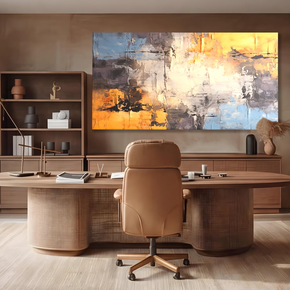Tablou Canvas Premium, LuxCanva® C1317, Hotarul Nevazut, Culori, Abstract, Dinamism, Modern, Portocaliu, Ecou, Soare, Timp, Poveste, Cer, Arhitectural, Idei, Dorinta, Birou, Living, Dormitor