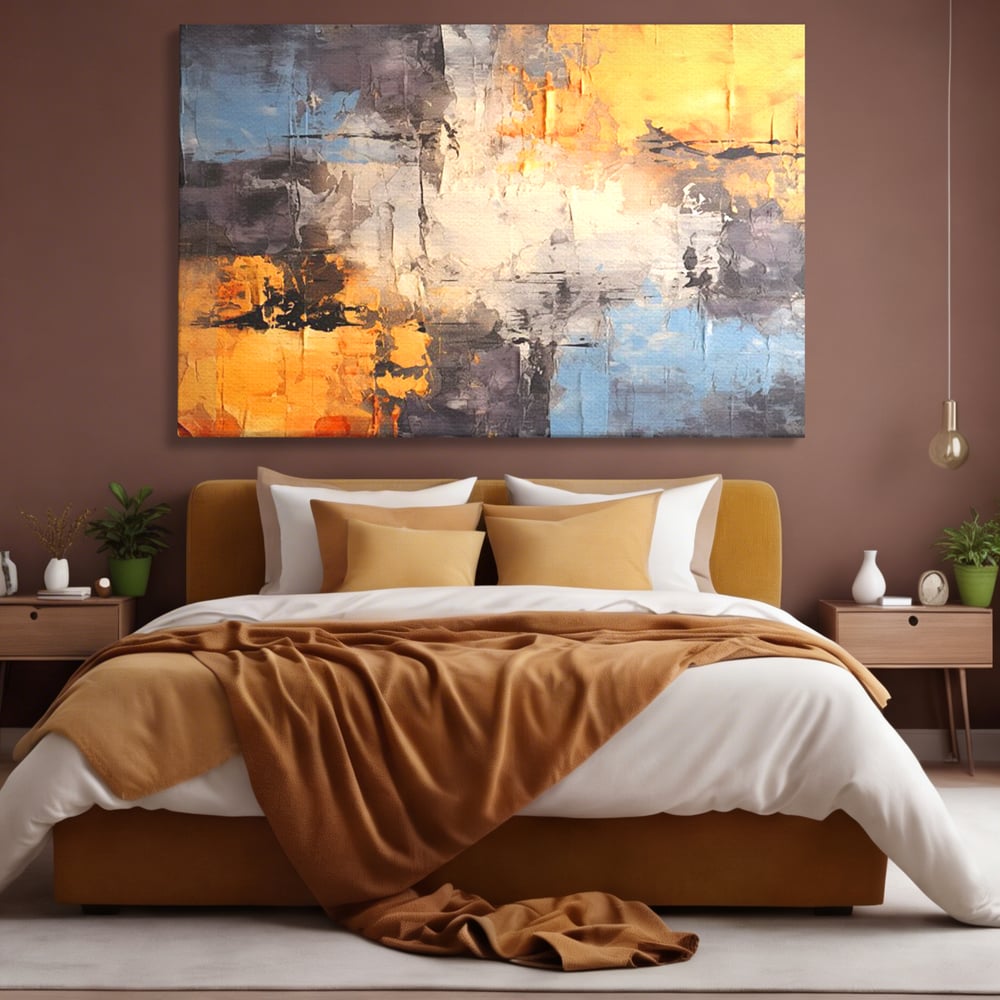 Tablou Canvas Premium, LuxCanva® C1317, Hotarul Nevazut, Culori, Abstract, Dinamism, Modern, Portocaliu, Ecou, Soare, Timp, Poveste, Cer, Arhitectural, Idei, Dorinta, Birou, Living, Dormitor