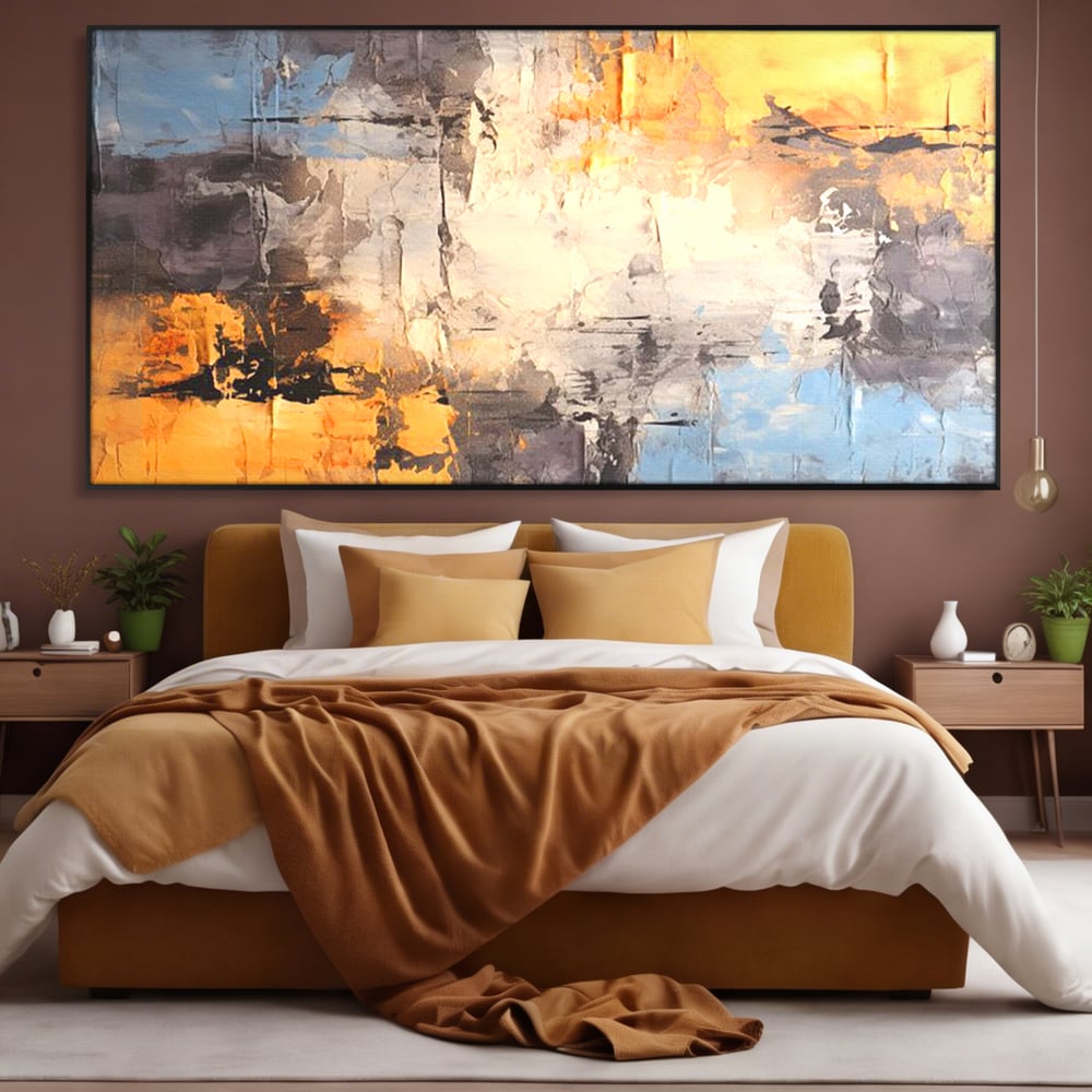 Tablou Canvas Premium, LuxCanva® C1317, Hotarul Nevazut, Culori, Abstract, Dinamism, Modern, Portocaliu, Ecou, Soare, Timp, Poveste, Cer, Arhitectural, Idei, Dorinta, Birou, Living, Dormitor