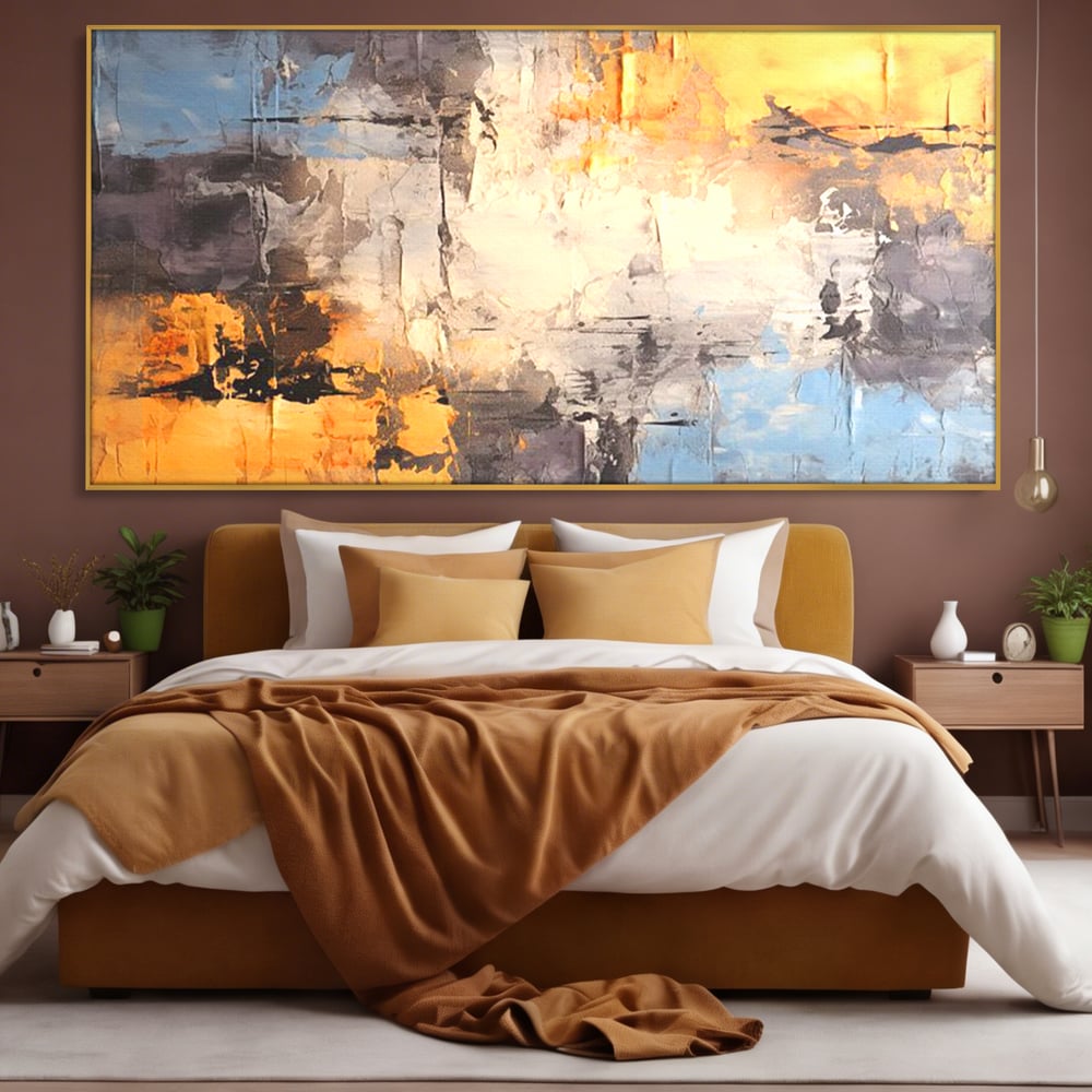 Tablou Canvas Premium, LuxCanva® C1317, Hotarul Nevazut, Culori, Abstract, Dinamism, Modern, Portocaliu, Ecou, Soare, Timp, Poveste, Cer, Arhitectural, Idei, Dorinta, Birou, Living, Dormitor