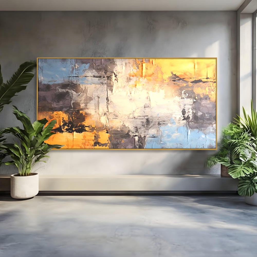Tablou Canvas Premium, LuxCanva® C1317, Hotarul Nevazut, Culori, Abstract, Dinamism, Modern, Portocaliu, Ecou, Soare, Timp, Poveste, Cer, Arhitectural, Idei, Dorinta, Birou, Living, Dormitor