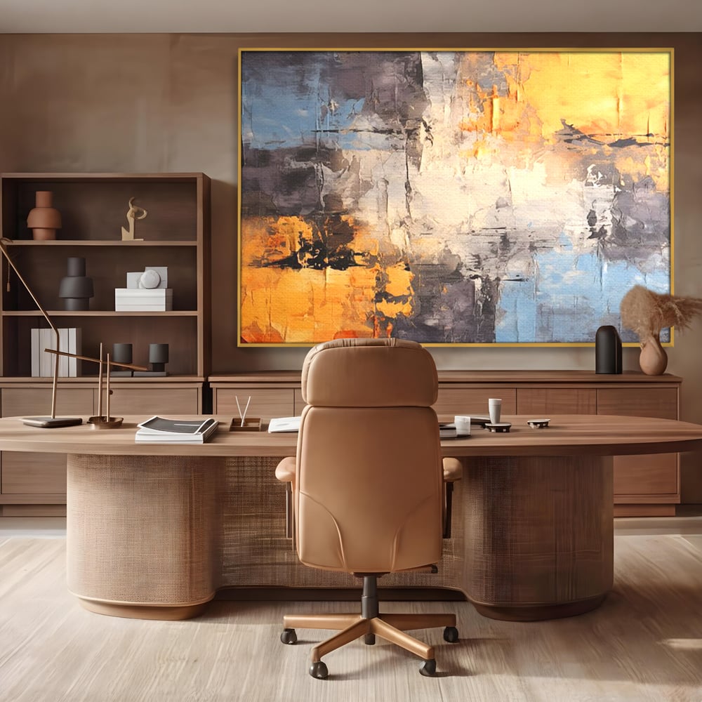 Tablou Canvas Premium, LuxCanva® C1317, Hotarul Nevazut, Culori, Abstract, Dinamism, Modern, Portocaliu, Ecou, Soare, Timp, Poveste, Cer, Arhitectural, Idei, Dorinta, Birou, Living, Dormitor