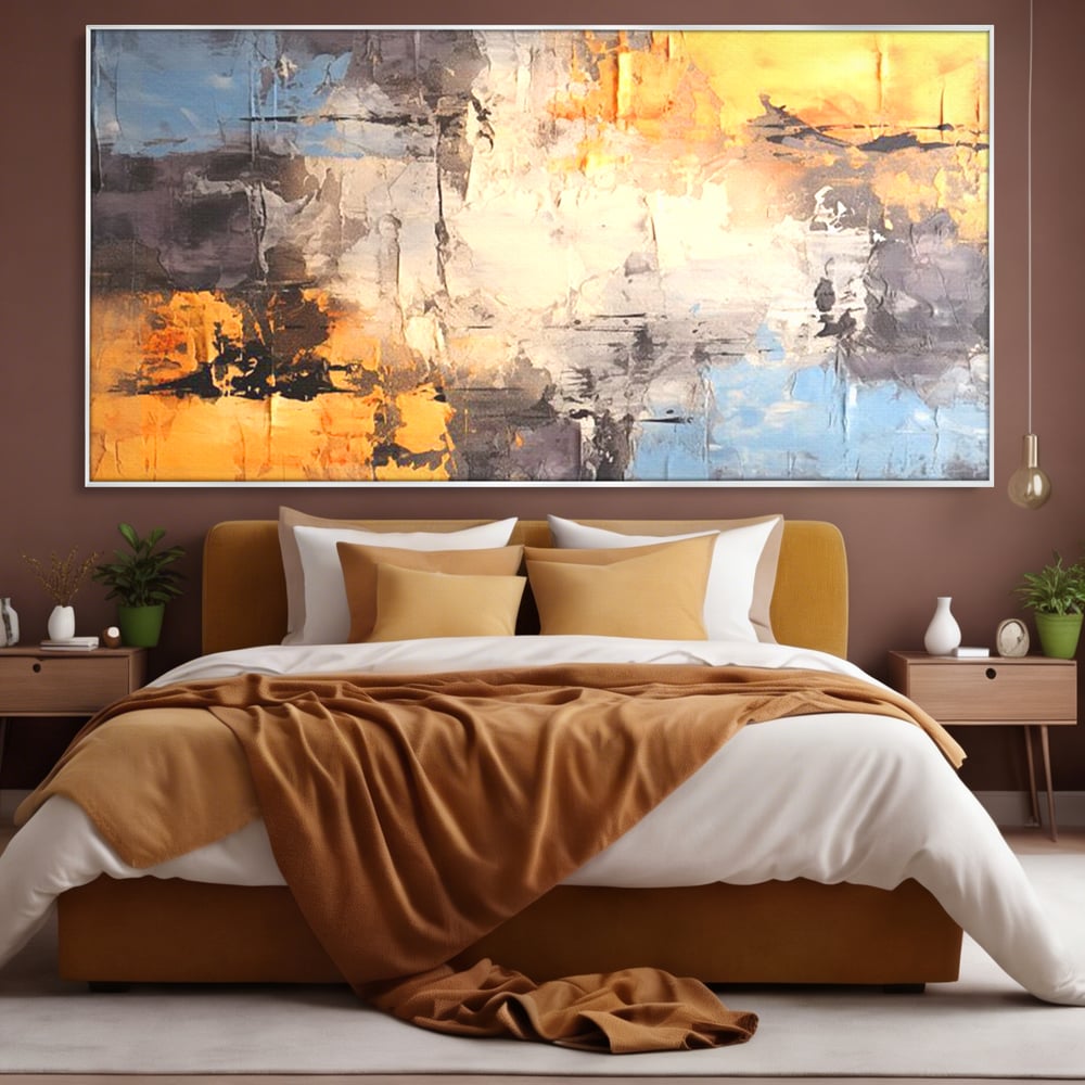 Tablou Canvas Premium, LuxCanva® C1317, Hotarul Nevazut, Culori, Abstract, Dinamism, Modern, Portocaliu, Ecou, Soare, Timp, Poveste, Cer, Arhitectural, Idei, Dorinta, Birou, Living, Dormitor
