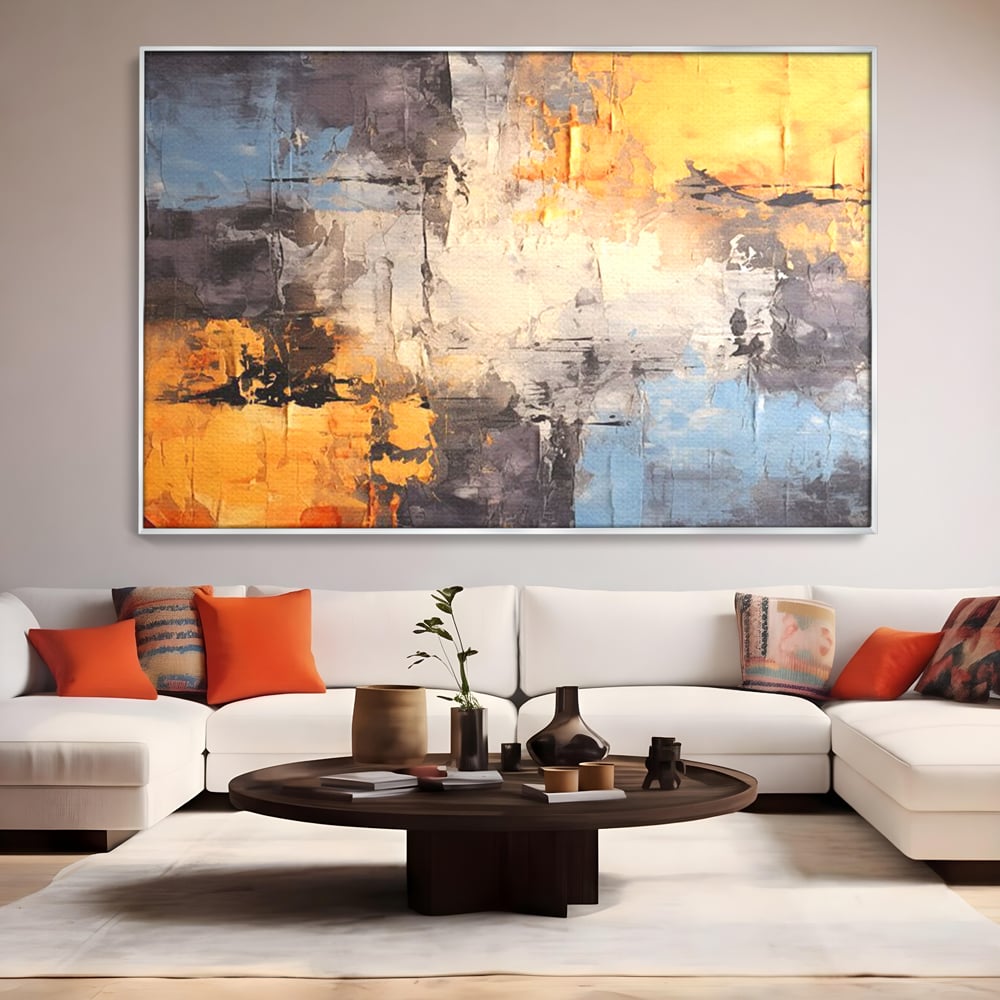 Tablou Canvas Premium, LuxCanva® C1317, Hotarul Nevazut, Culori, Abstract, Dinamism, Modern, Portocaliu, Ecou, Soare, Timp, Poveste, Cer, Arhitectural, Idei, Dorinta, Birou, Living, Dormitor