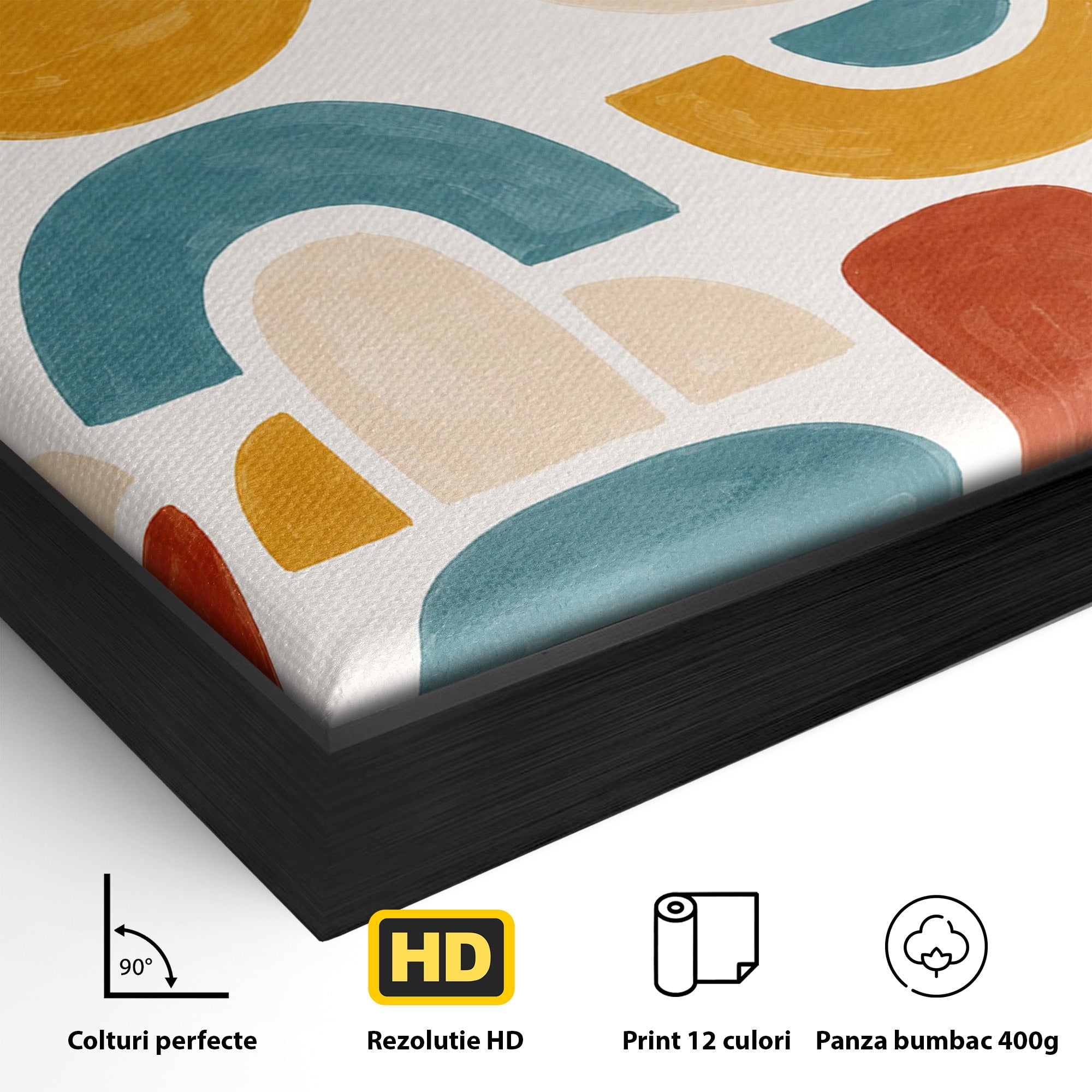 Tablou Canvas Premium LuxCanva® C1319, Forme Abstracte Colorate, Abstract, Forme Geometrice, Modern, Arta, Birou, Culori Vibrante
