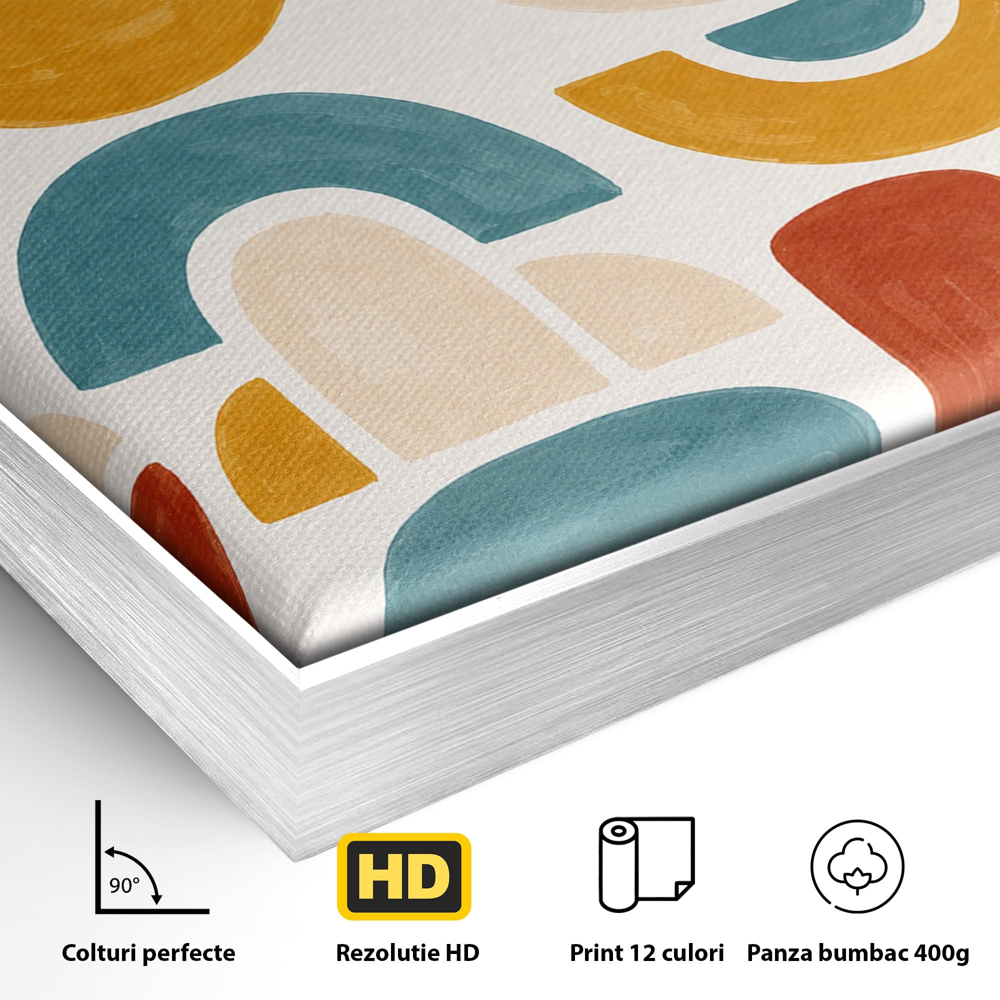 Tablou Canvas Premium LuxCanva® C1319, Forme Abstracte Colorate, Abstract, Forme Geometrice, Modern, Arta, Birou, Culori Vibrante