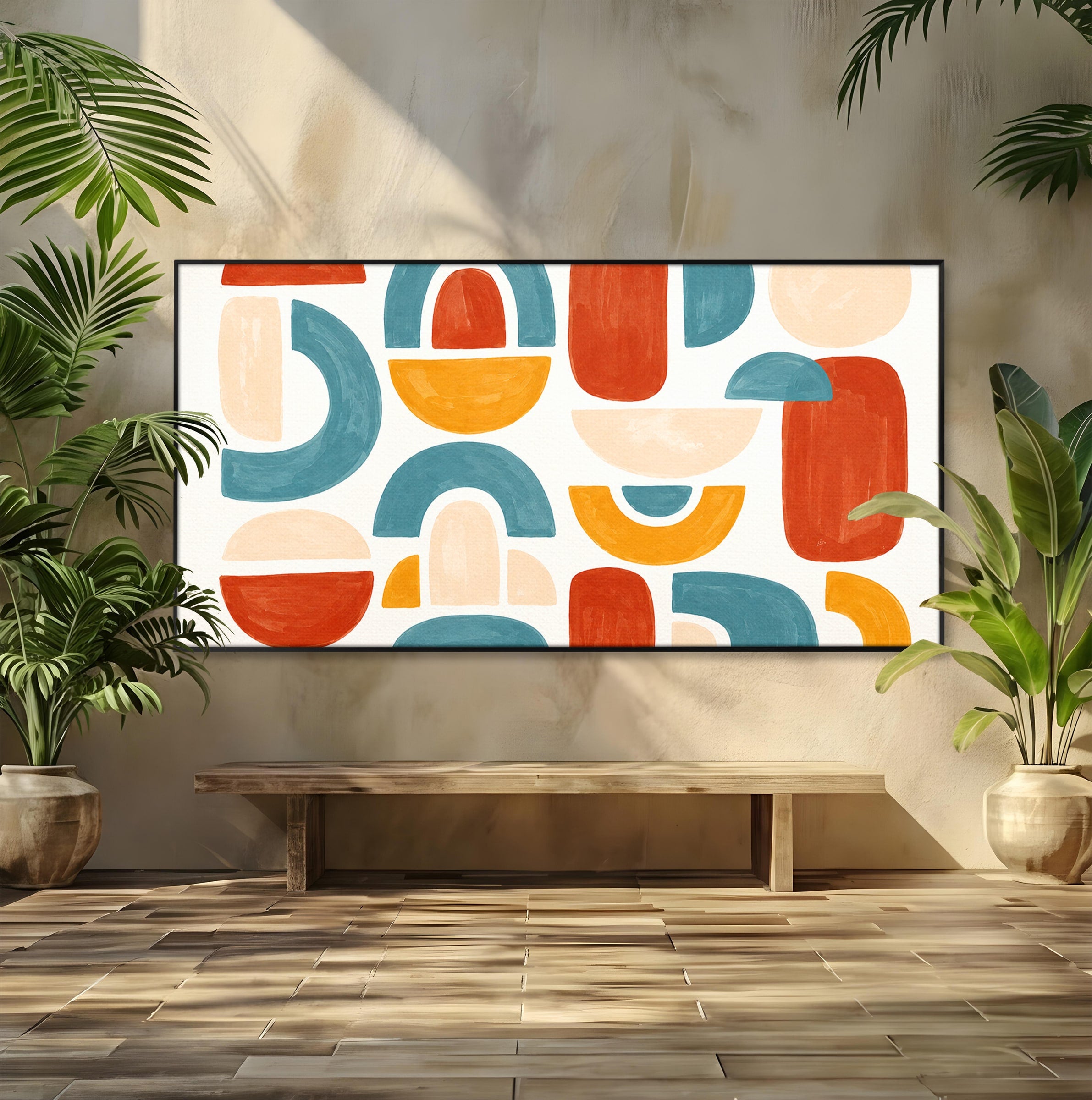 Tablou Canvas Premium LuxCanva® C1319, Forme Abstracte Colorate, Abstract, Forme Geometrice, Modern, Arta, Birou, Culori Vibrante