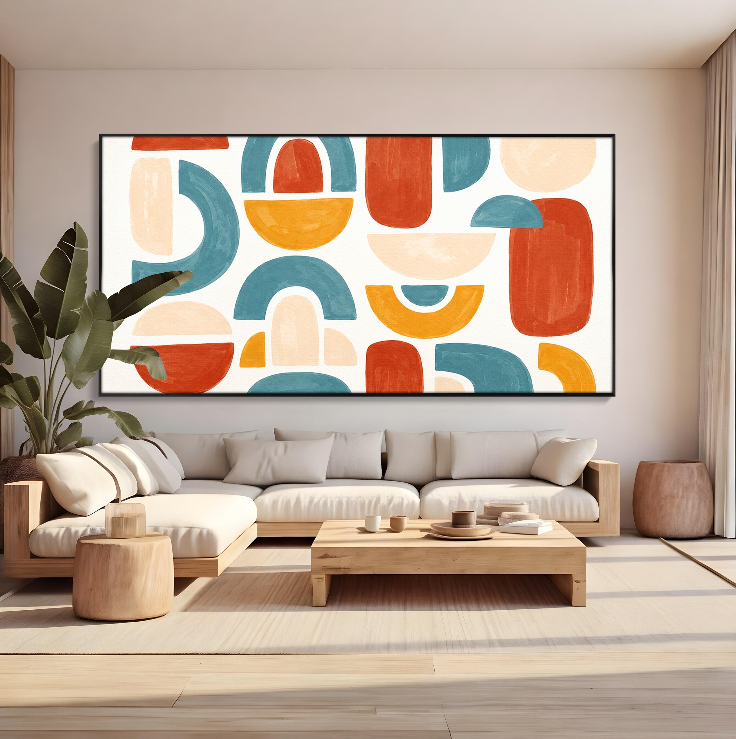 Tablou Canvas Premium LuxCanva® C1319, Forme Abstracte Colorate, Abstract, Forme Geometrice, Modern, Arta, Birou, Culori Vibrante