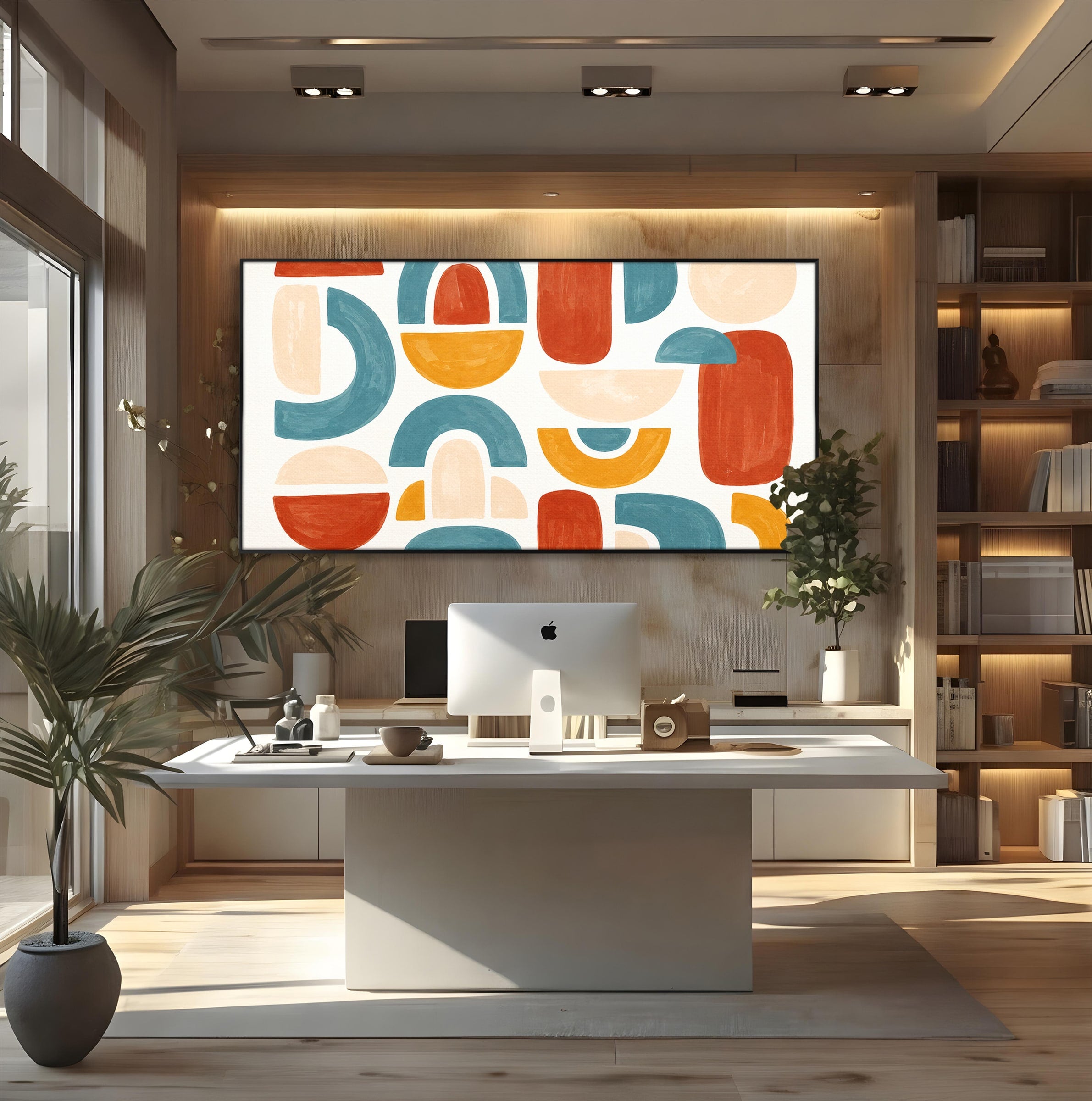 Tablou Canvas Premium LuxCanva® C1319, Forme Abstracte Colorate, Abstract, Forme Geometrice, Modern, Arta, Birou, Culori Vibrante