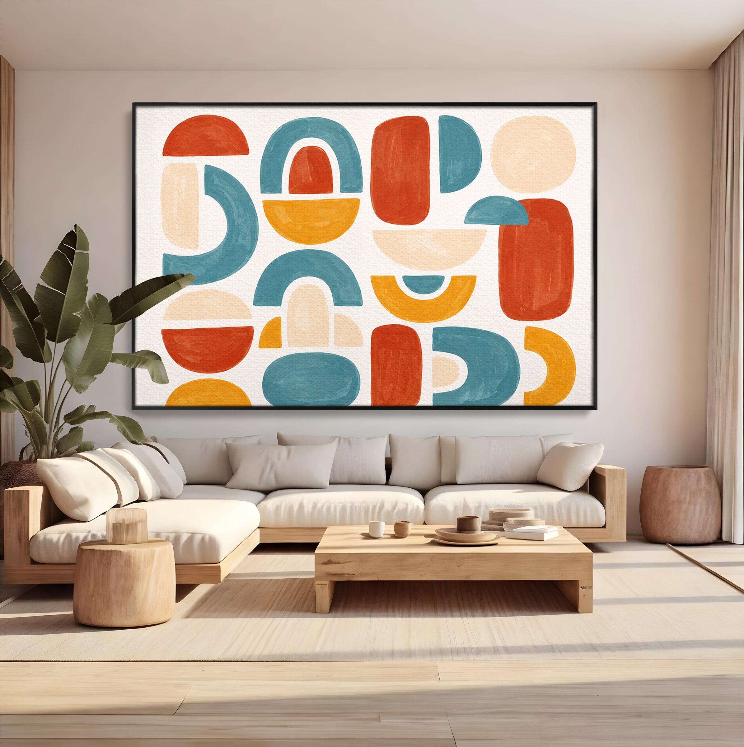 Tablou Canvas Premium LuxCanva® C1319, Forme Abstracte Colorate, Abstract, Forme Geometrice, Modern, Arta, Birou, Culori Vibrante