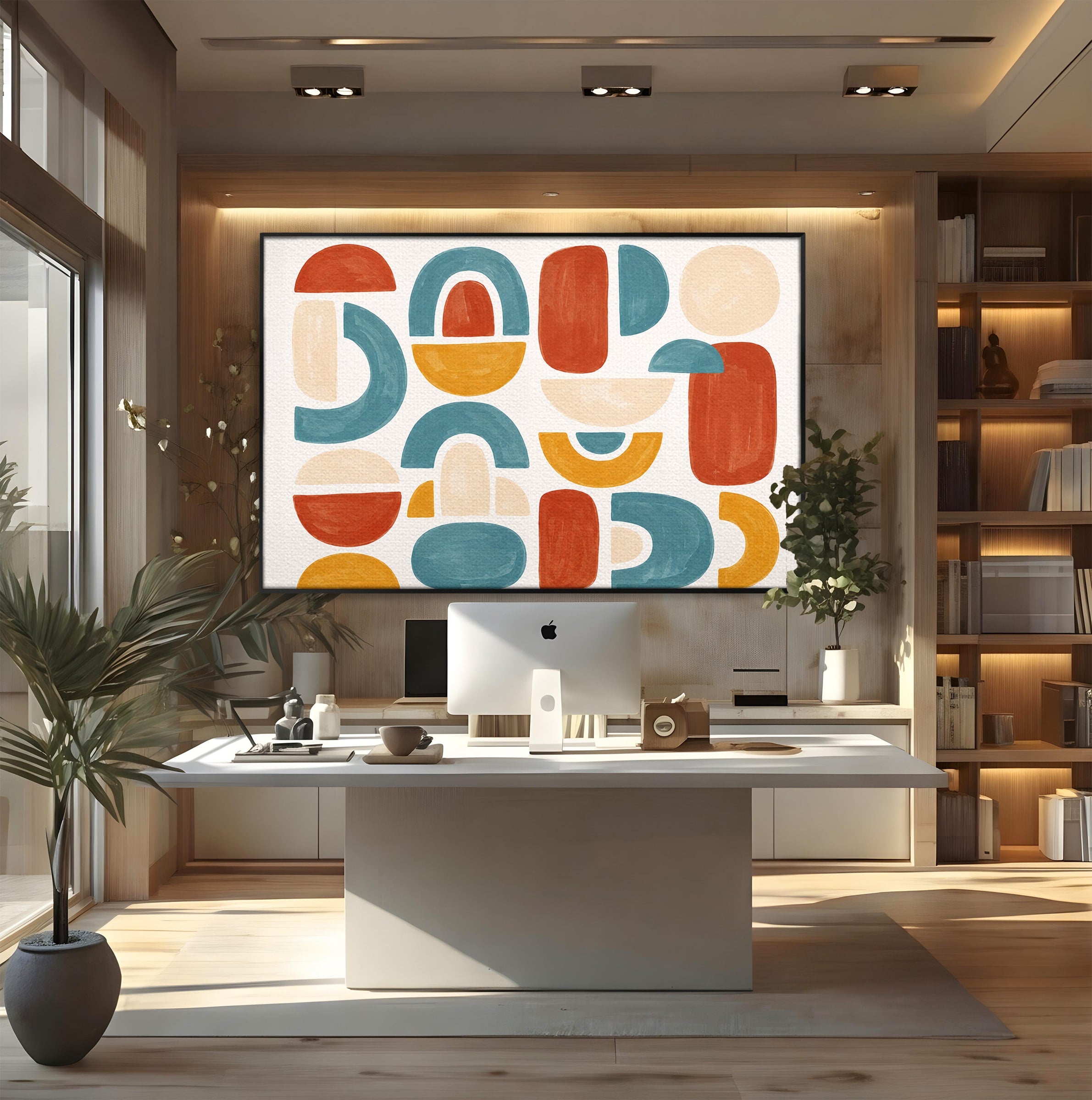 Tablou Canvas Premium LuxCanva® C1319, Forme Abstracte Colorate, Abstract, Forme Geometrice, Modern, Arta, Birou, Culori Vibrante