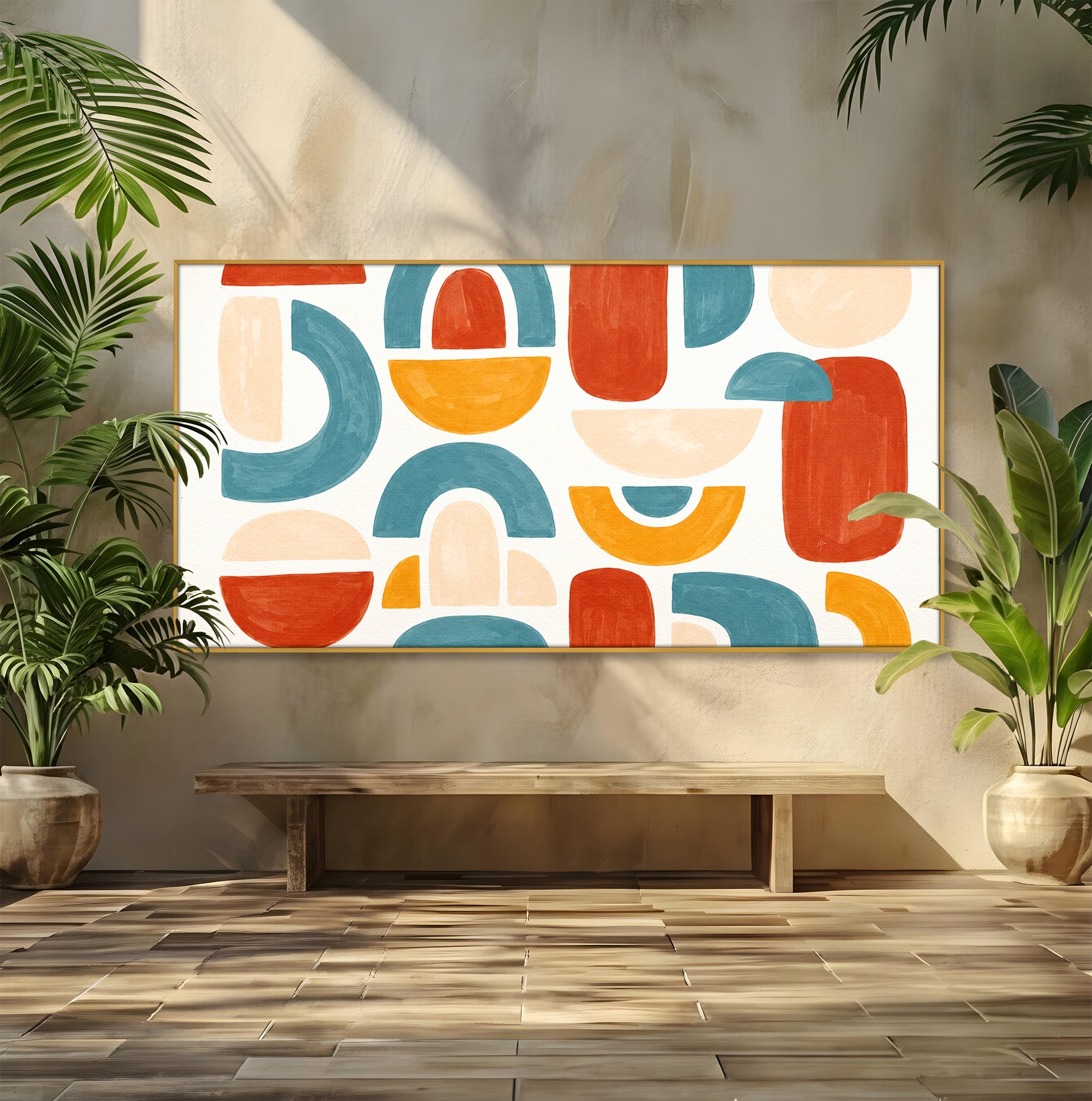 Tablou Canvas Premium LuxCanva® C1319, Forme Abstracte Colorate, Abstract, Forme Geometrice, Modern, Arta, Birou, Culori Vibrante