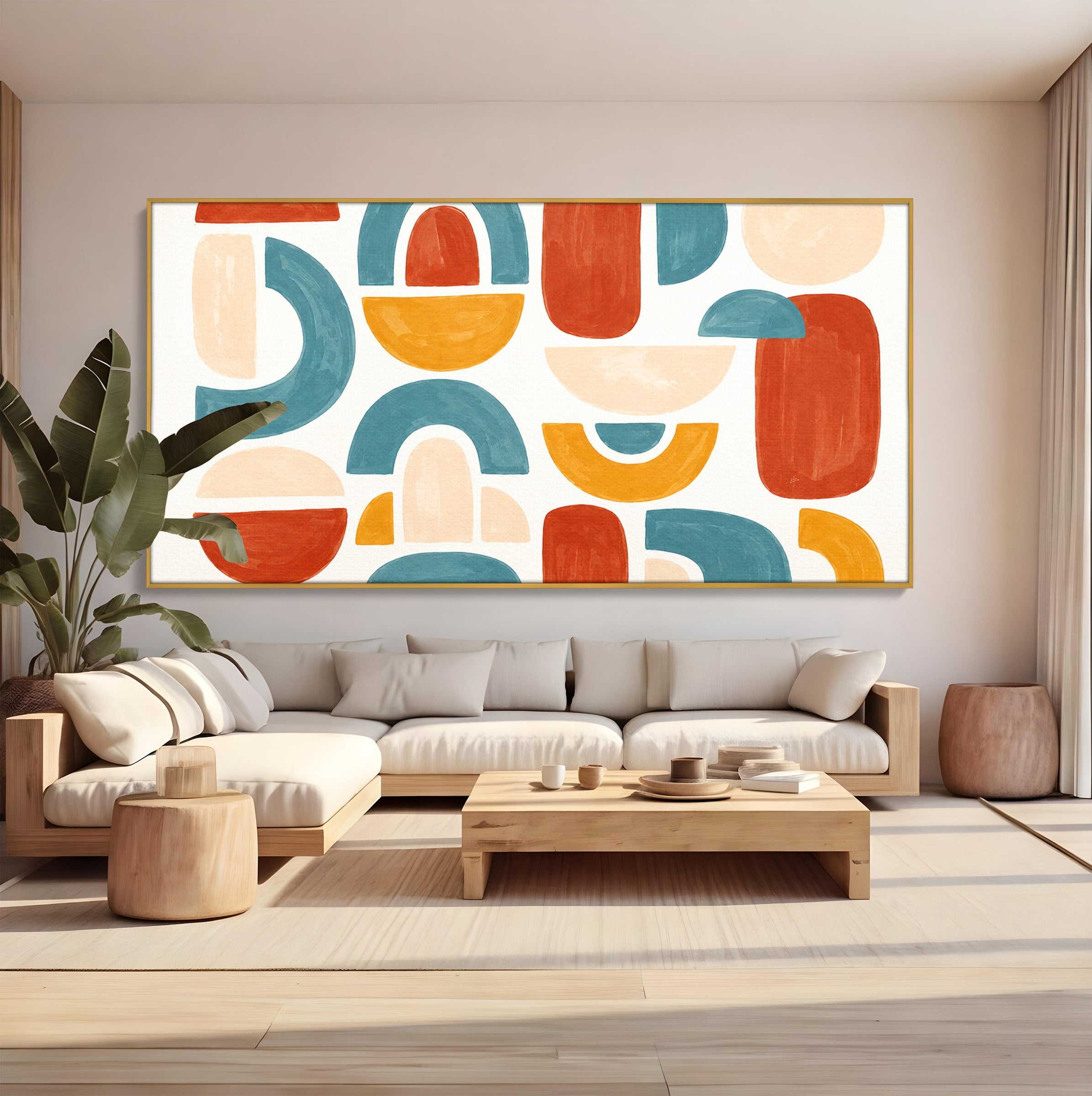 Tablou Canvas Premium LuxCanva® C1319, Forme Abstracte Colorate, Abstract, Forme Geometrice, Modern, Arta, Birou, Culori Vibrante