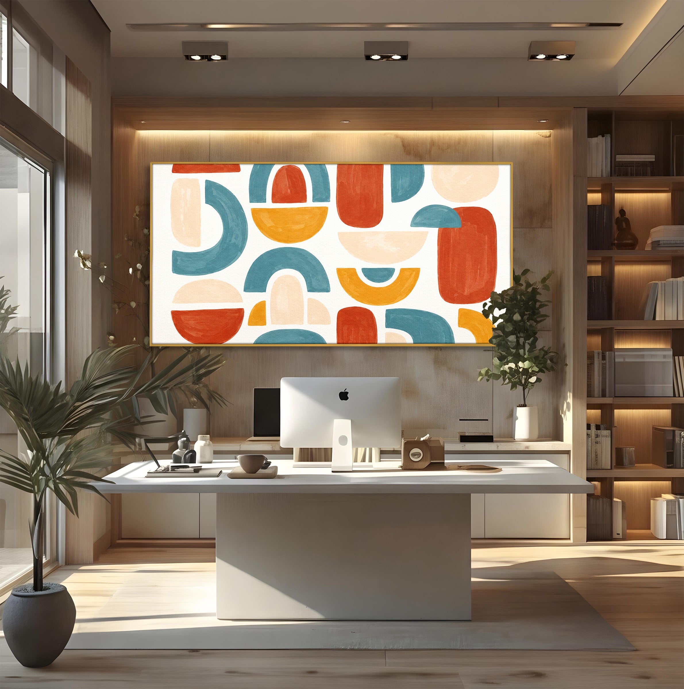 Tablou Canvas Premium LuxCanva® C1319, Forme Abstracte Colorate, Abstract, Forme Geometrice, Modern, Arta, Birou, Culori Vibrante