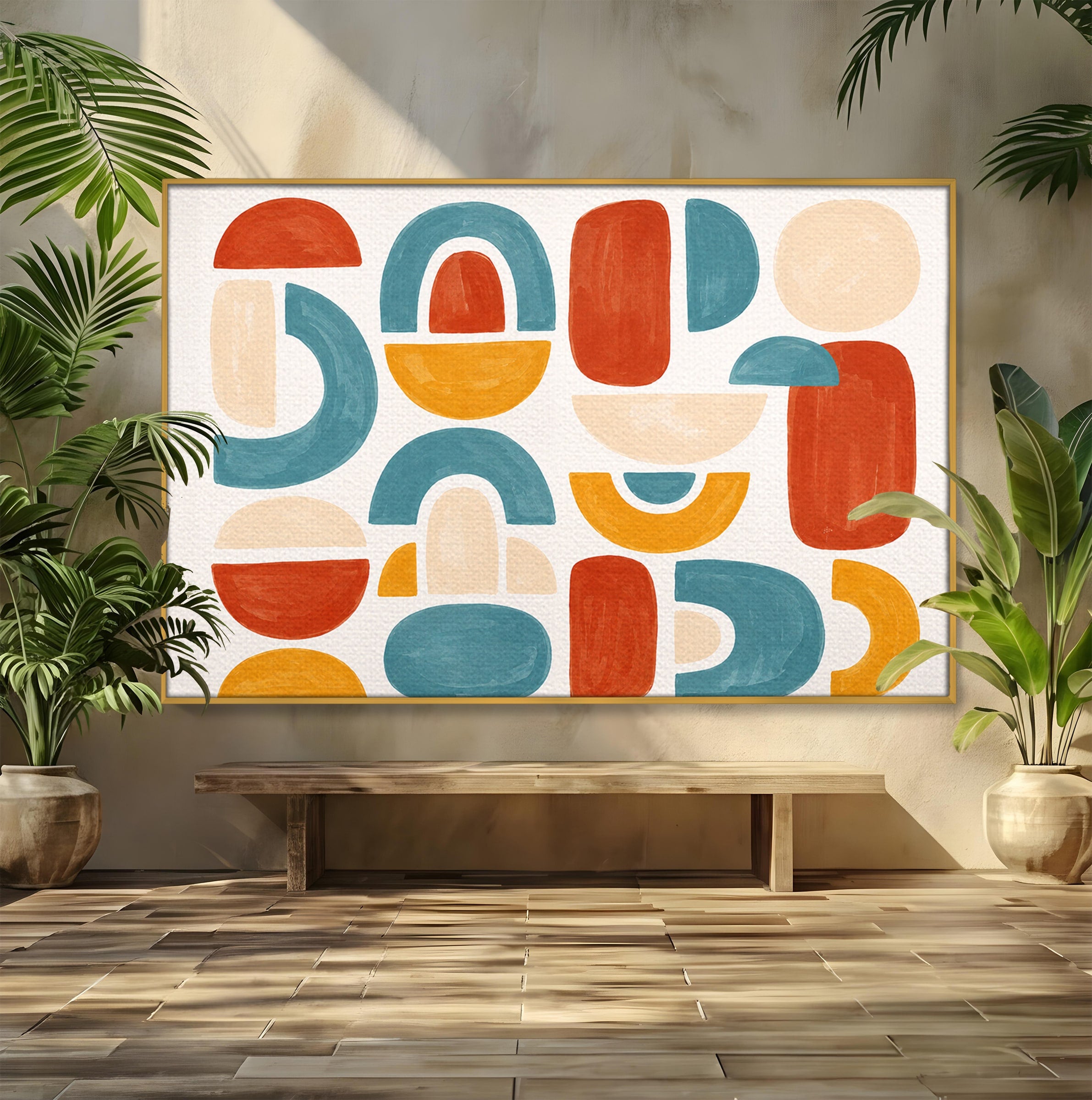 Tablou Canvas Premium LuxCanva® C1319, Forme Abstracte Colorate, Abstract, Forme Geometrice, Modern, Arta, Birou, Culori Vibrante