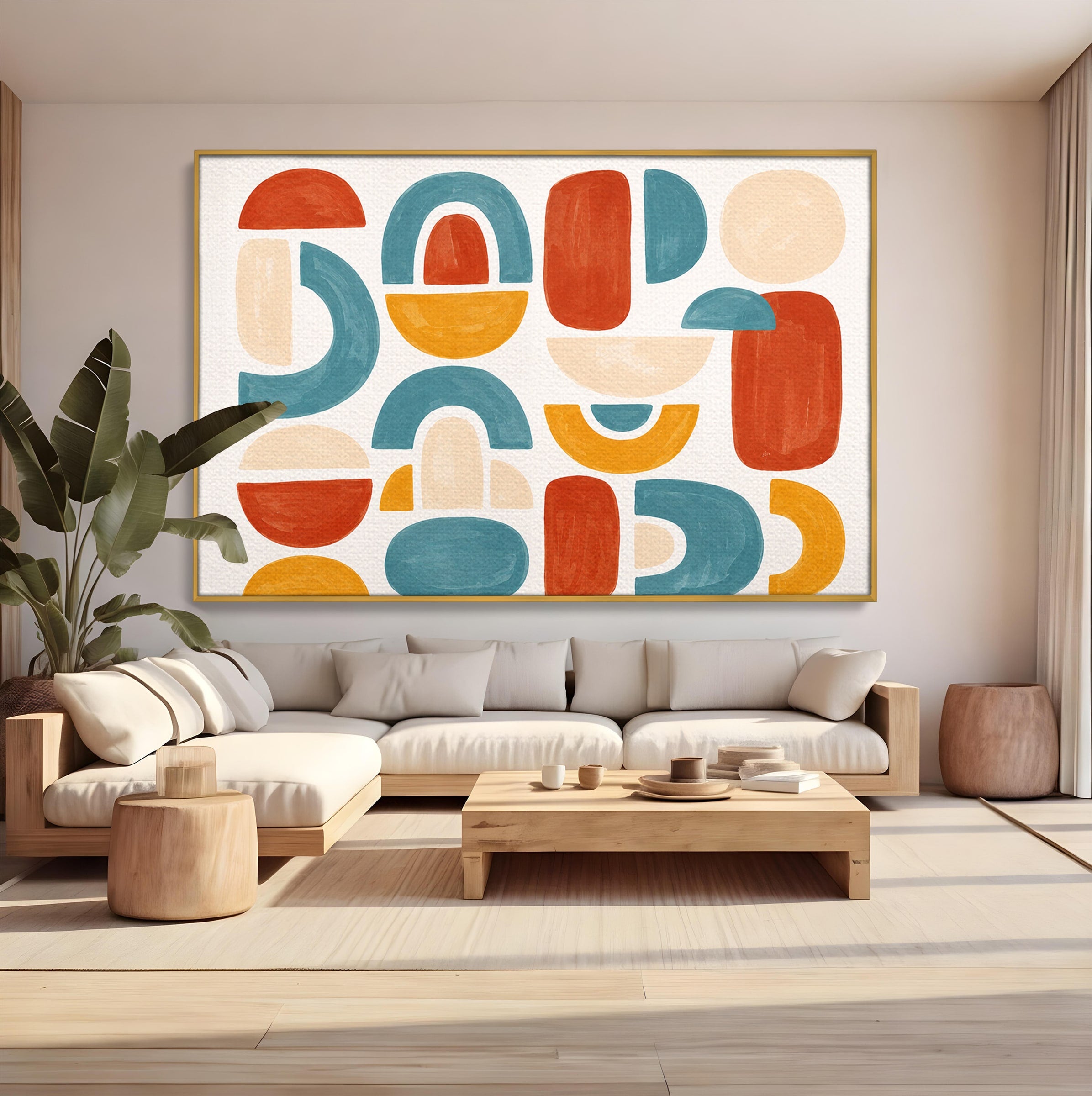 Tablou Canvas Premium LuxCanva® C1319, Forme Abstracte Colorate, Abstract, Forme Geometrice, Modern, Arta, Birou, Culori Vibrante
