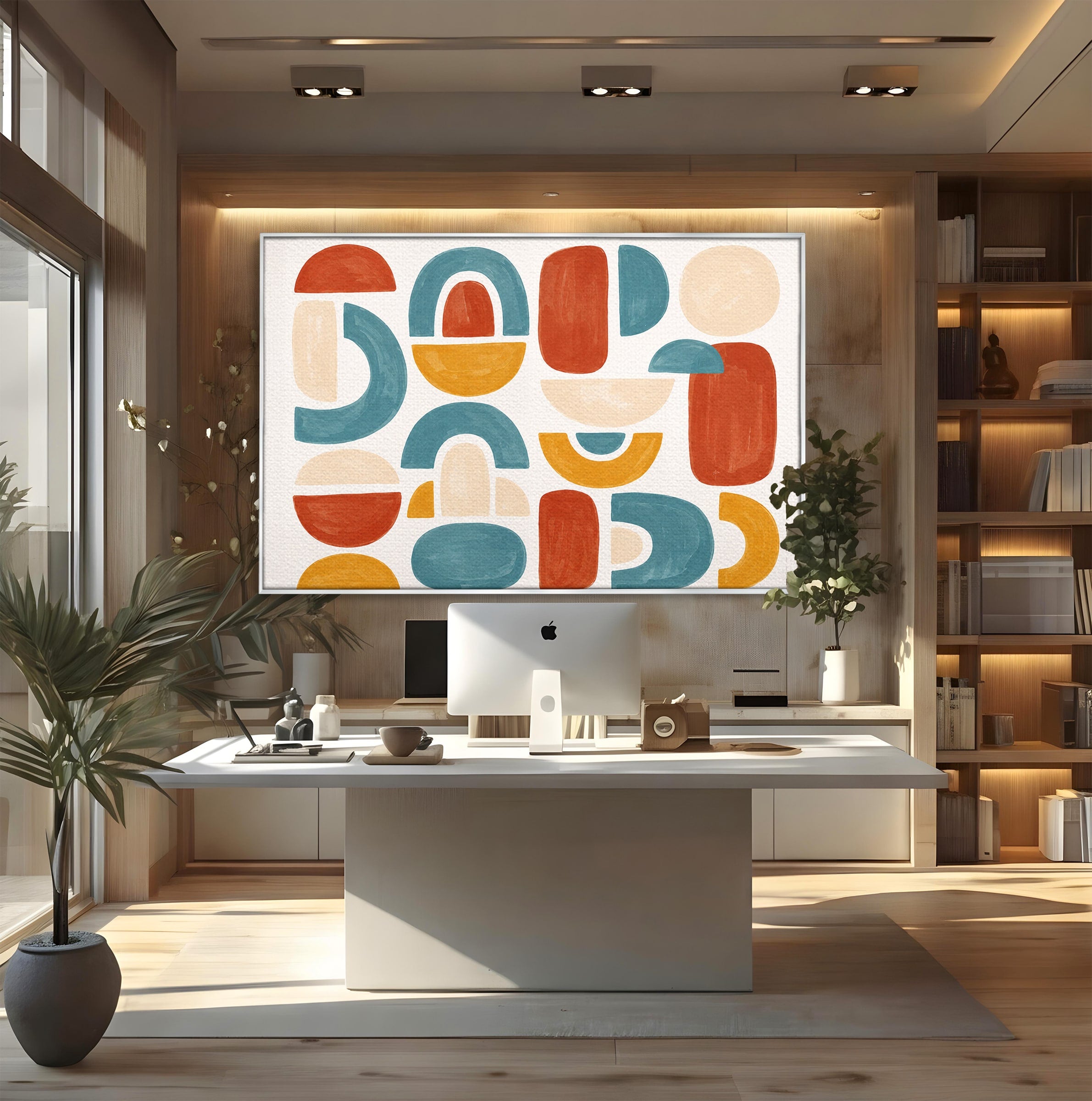 Tablou Canvas Premium LuxCanva® C1319, Forme Abstracte Colorate, Abstract, Forme Geometrice, Modern, Arta, Birou, Culori Vibrante