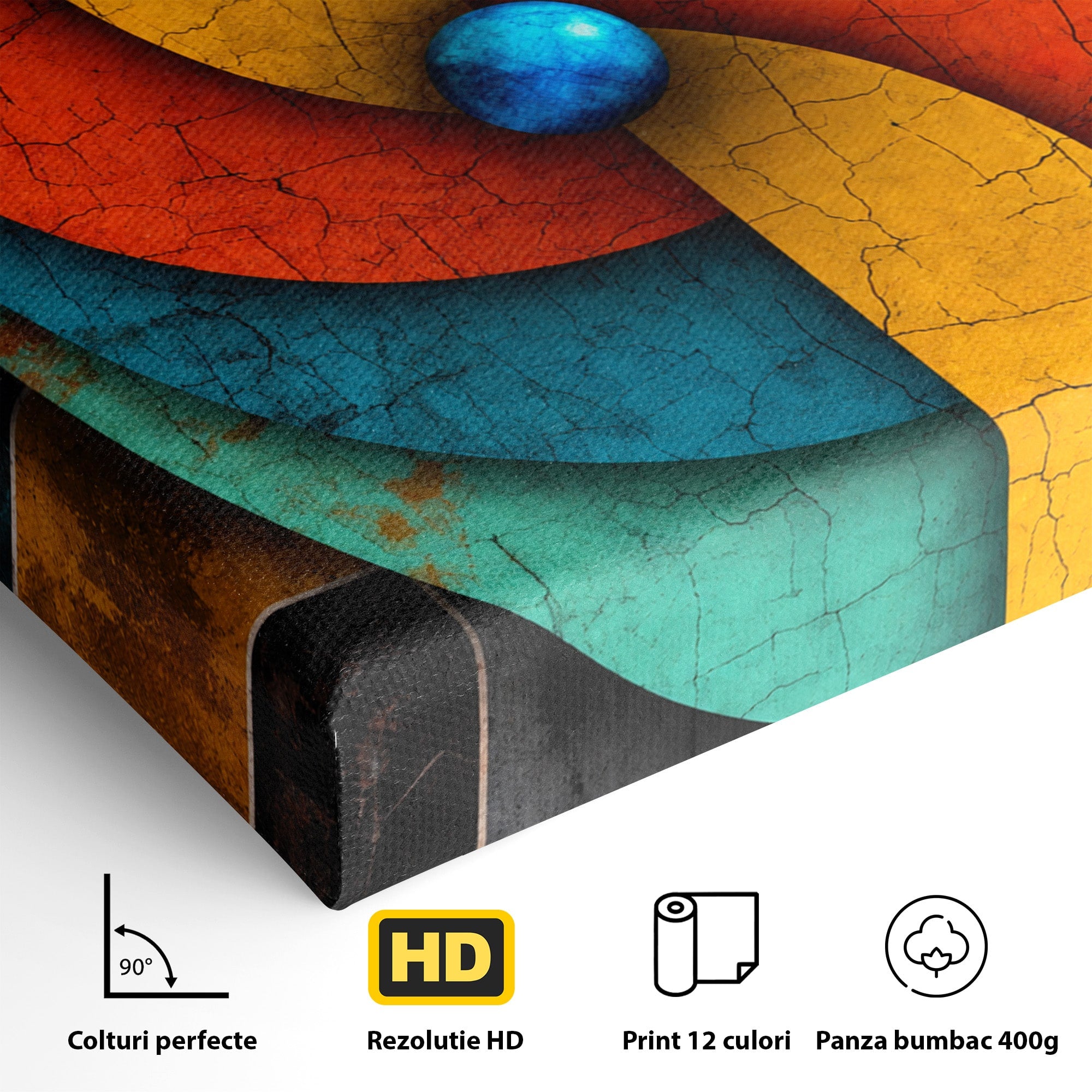 Tablou Canvas Premium LuxCanva® C1320, Spirala Abstracta Colorata, Abstract, Spirala, Geometric, Modern, Birou, Culori Vibrante