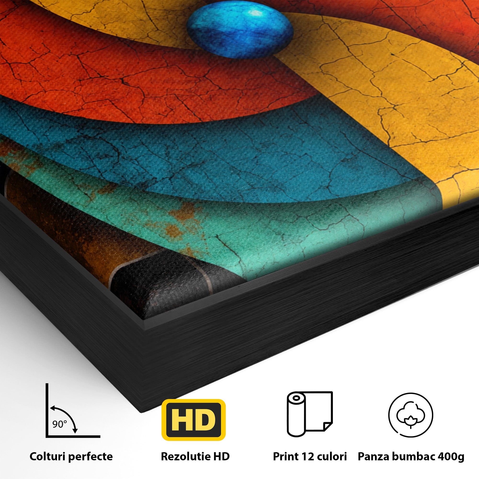 Tablou Canvas Premium LuxCanva® C1320, Spirala Abstracta Colorata, Abstract, Spirala, Geometric, Modern, Birou, Culori Vibrante