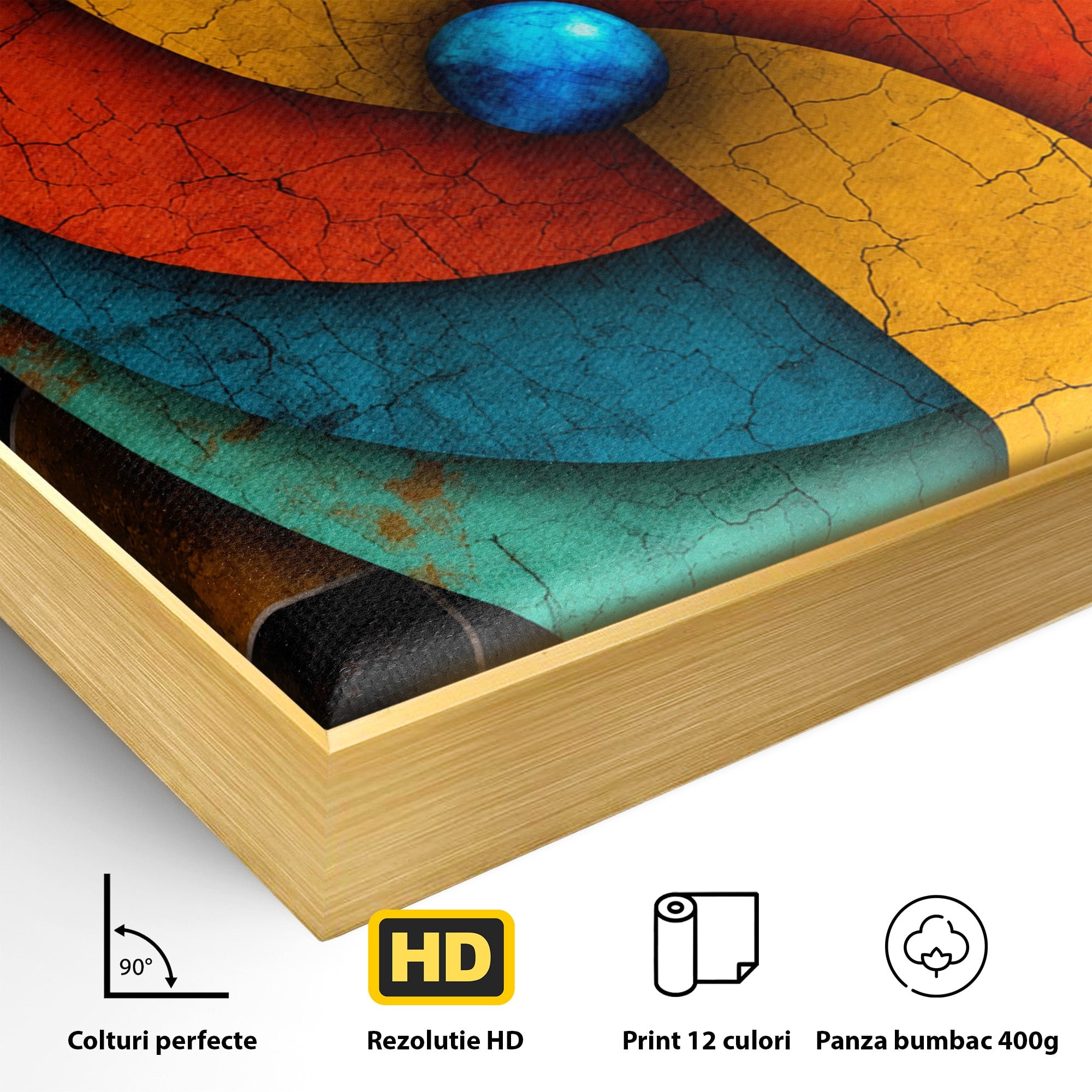 Tablou Canvas Premium LuxCanva® C1320, Spirala Abstracta Colorata, Abstract, Spirala, Geometric, Modern, Birou, Culori Vibrante