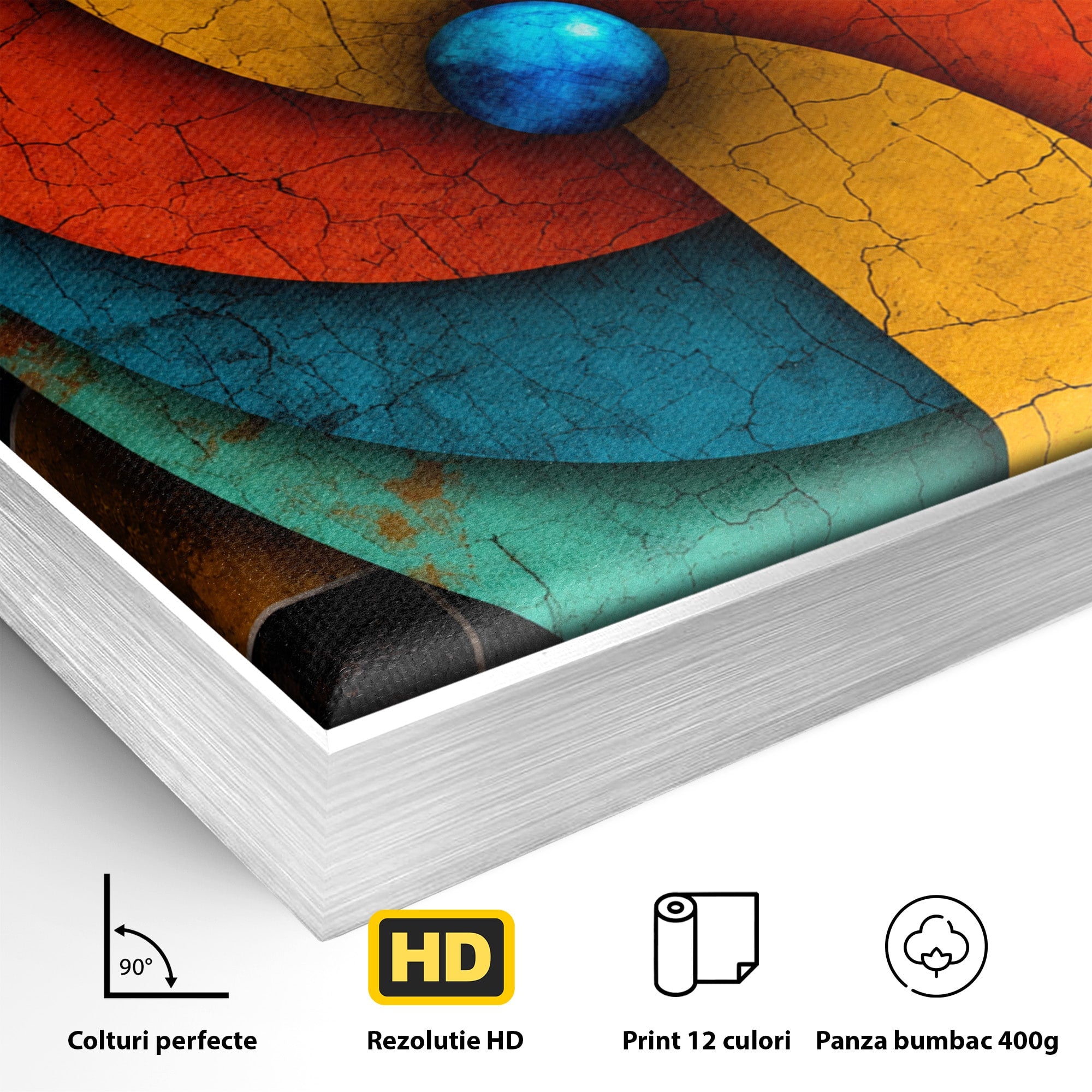 Tablou Canvas Premium LuxCanva® C1320, Spirala Abstracta Colorata, Abstract, Spirala, Geometric, Modern, Birou, Culori Vibrante