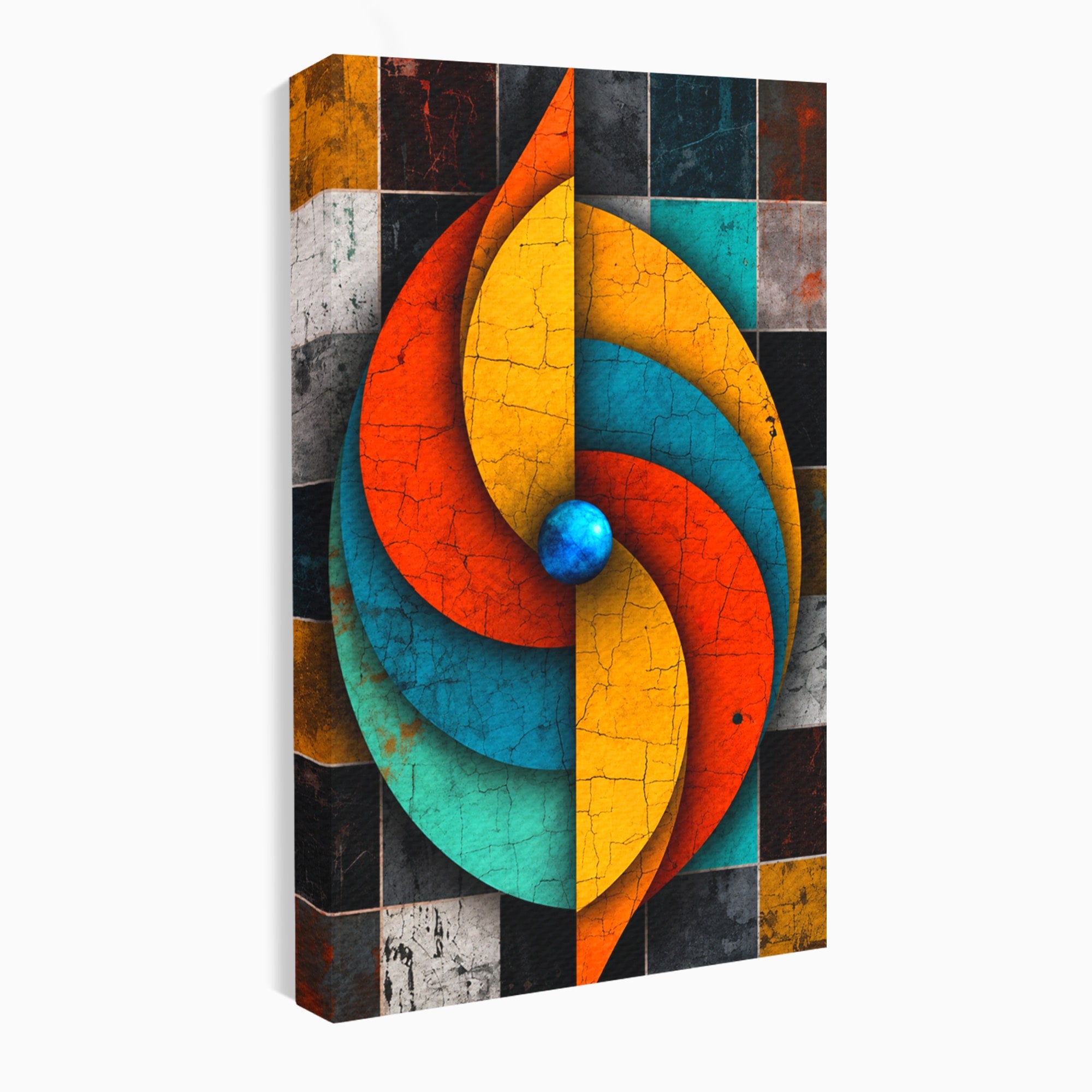 Tablou Canvas Premium LuxCanva® C1320, Spirala Abstracta Colorata, Abstract, Spirala, Geometric, Modern, Birou, Culori Vibrante