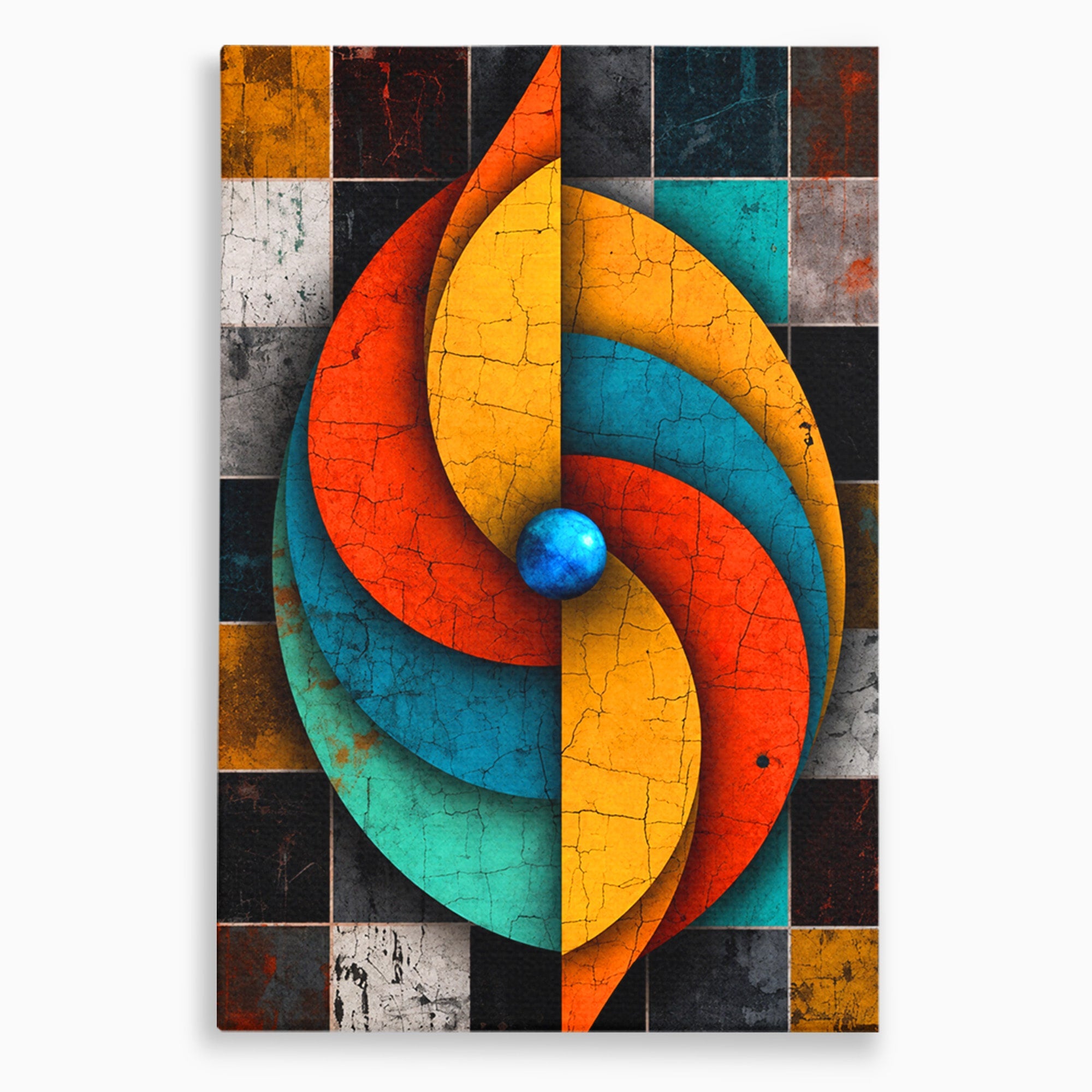 Tablou Canvas Premium LuxCanva® C1320, Spirala Abstracta Colorata, Abstract, Spirala, Geometric, Modern, Birou, Culori Vibrante