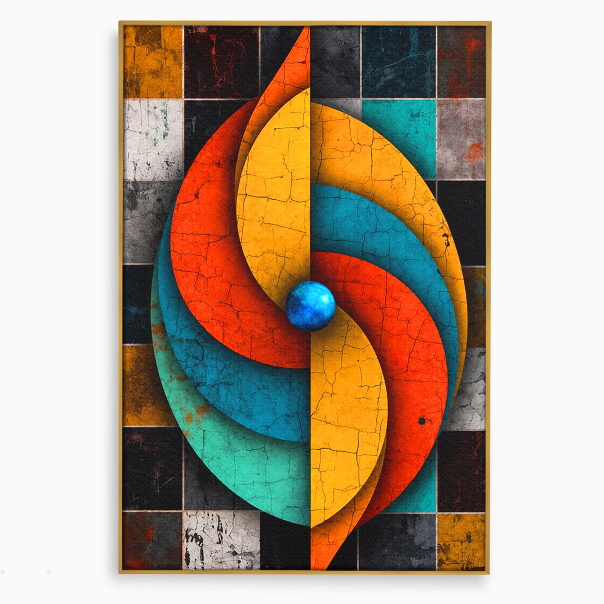 Tablou Canvas Premium LuxCanva® C1320, Spirala Abstracta Colorata, Abstract, Spirala, Geometric, Modern, Birou, Culori Vibrante