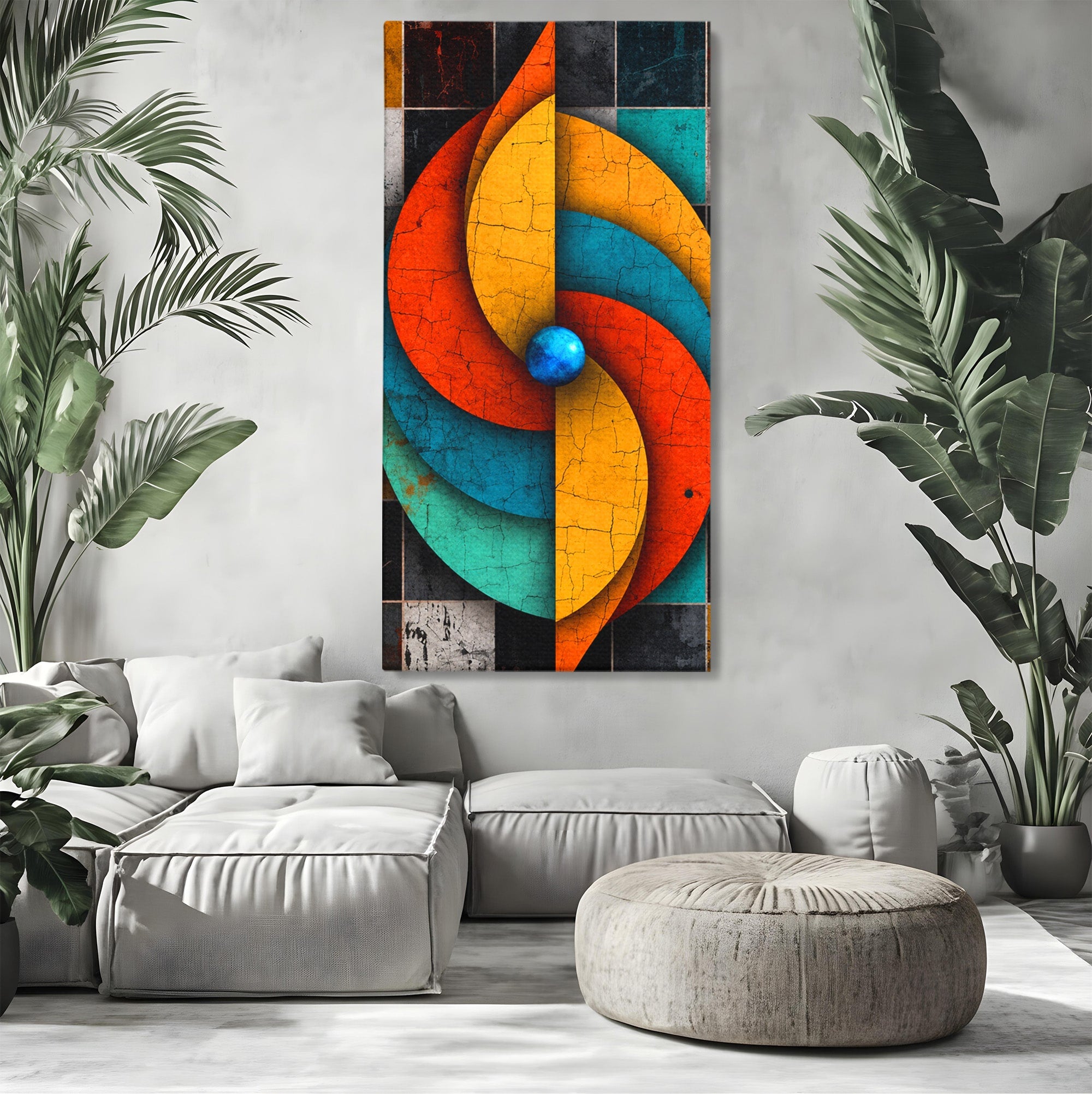 Tablou Canvas Premium LuxCanva® C1320, Spirala Abstracta Colorata, Abstract, Spirala, Geometric, Modern, Birou, Culori Vibrante