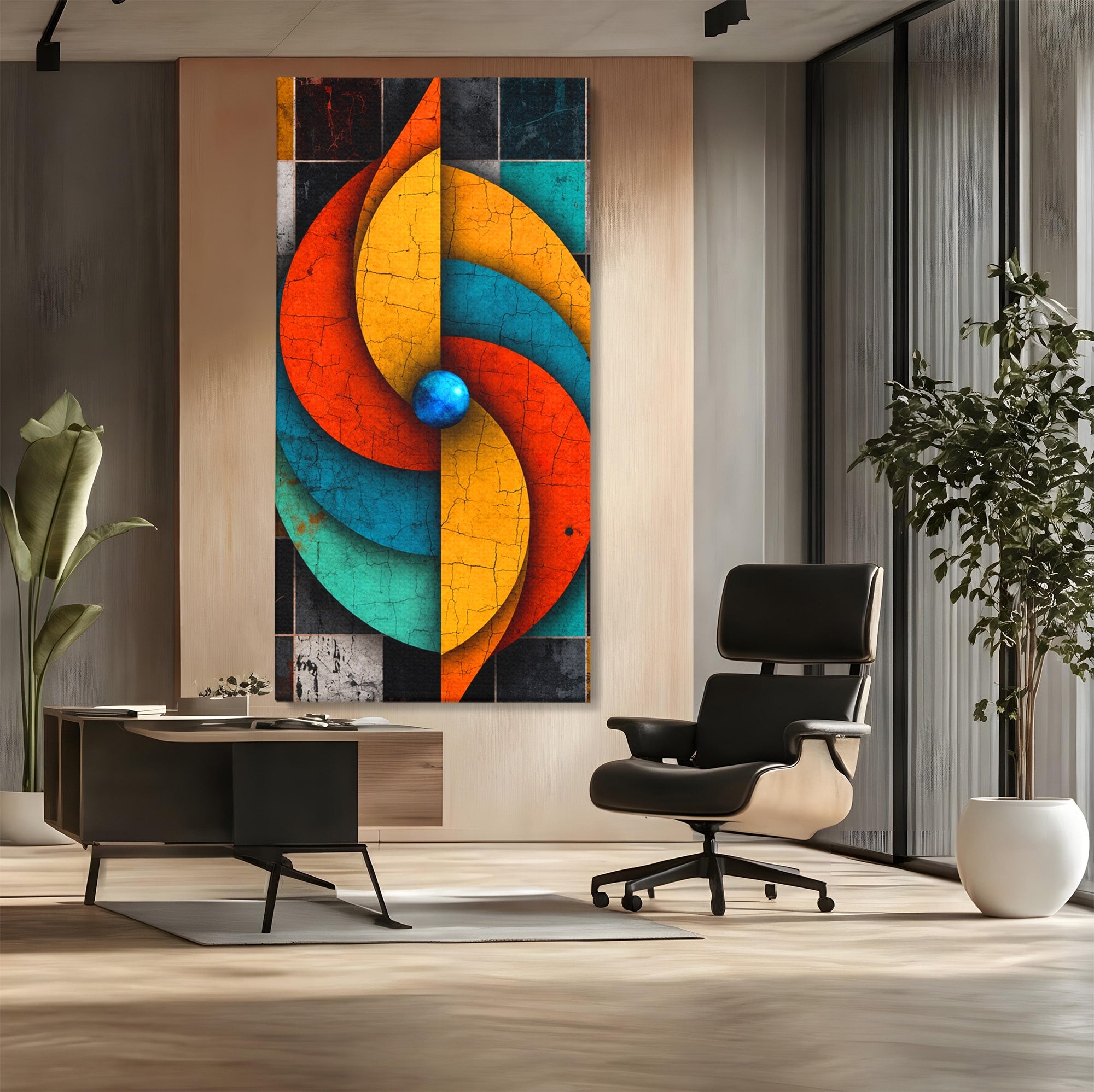 Tablou Canvas Premium LuxCanva® C1320, Spirala Abstracta Colorata, Abstract, Spirala, Geometric, Modern, Birou, Culori Vibrante
