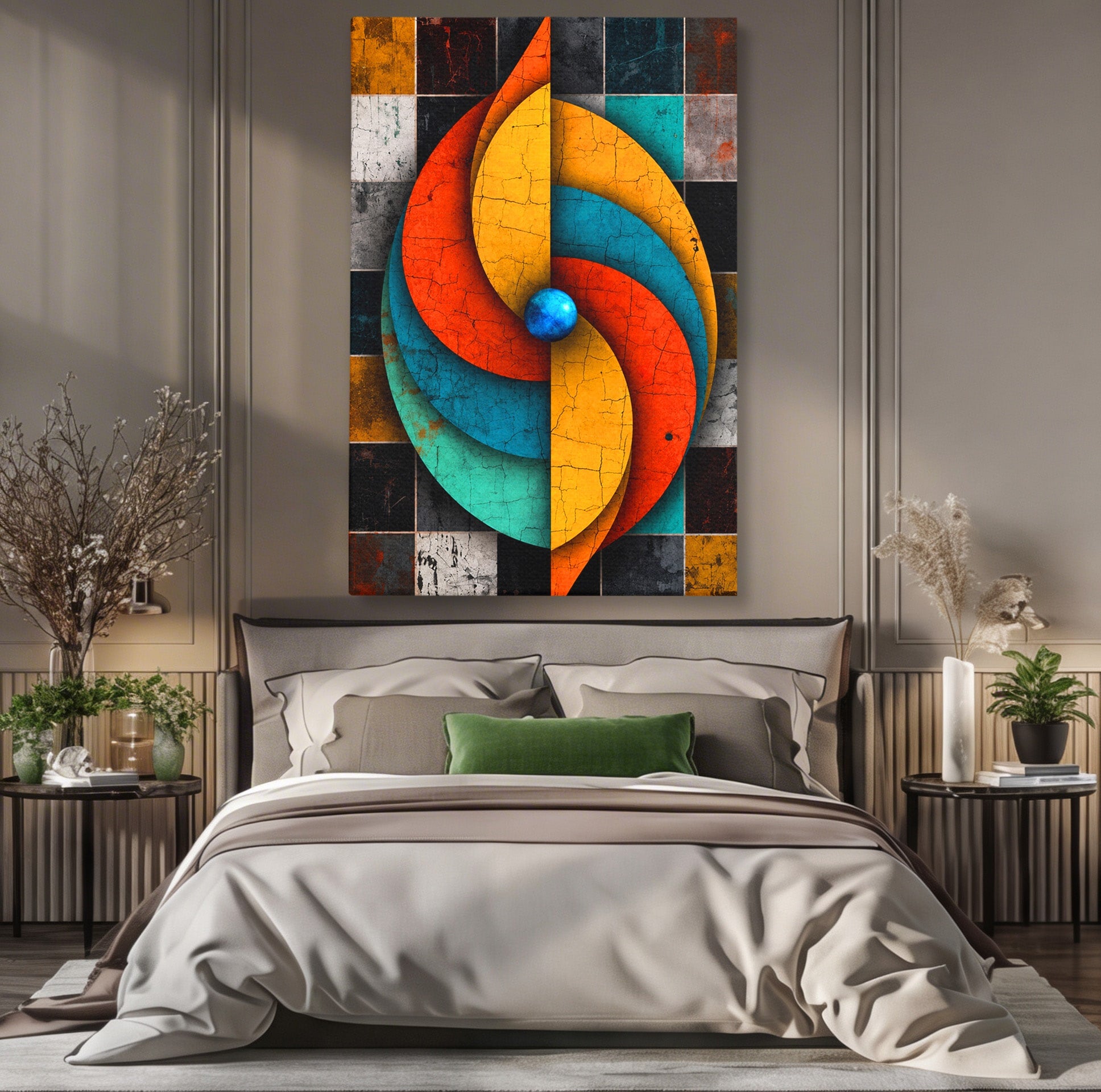 Tablou Canvas Premium LuxCanva® C1320, Spirala Abstracta Colorata, Abstract, Spirala, Geometric, Modern, Birou, Culori Vibrante