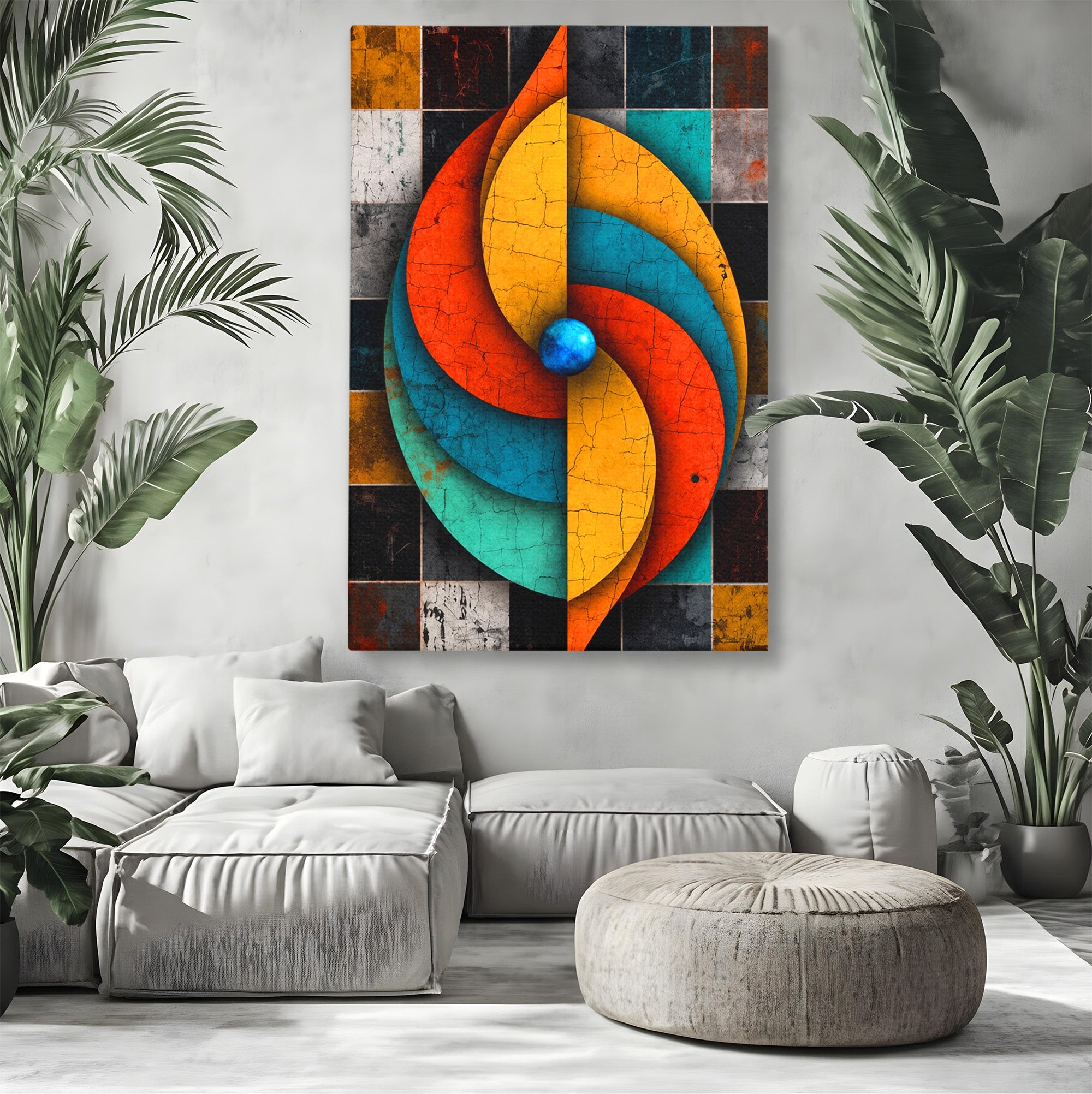 Tablou Canvas Premium LuxCanva® C1320, Spirala Abstracta Colorata, Abstract, Spirala, Geometric, Modern, Birou, Culori Vibrante