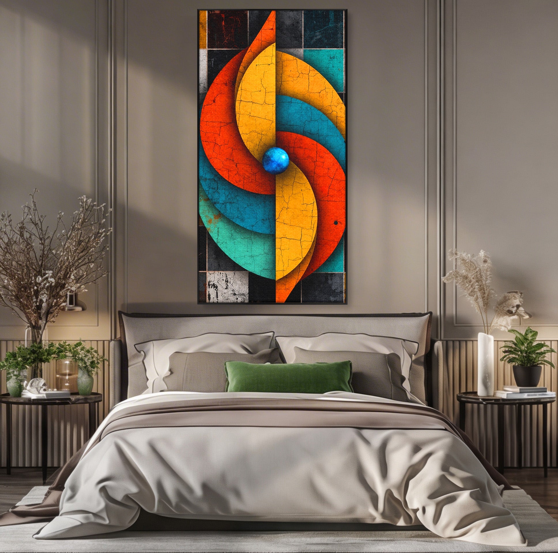 Tablou Canvas Premium LuxCanva® C1320, Spirala Abstracta Colorata, Abstract, Spirala, Geometric, Modern, Birou, Culori Vibrante