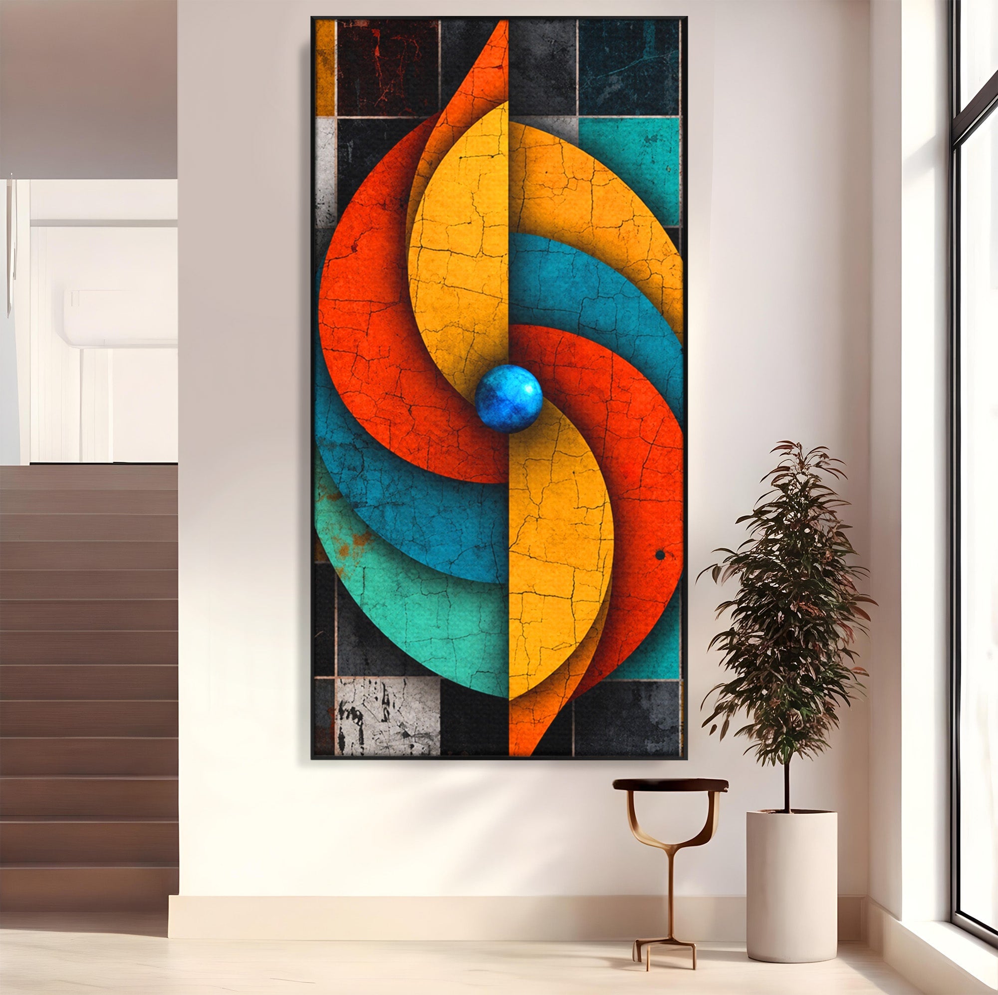 Tablou Canvas Premium LuxCanva® C1320, Spirala Abstracta Colorata, Abstract, Spirala, Geometric, Modern, Birou, Culori Vibrante